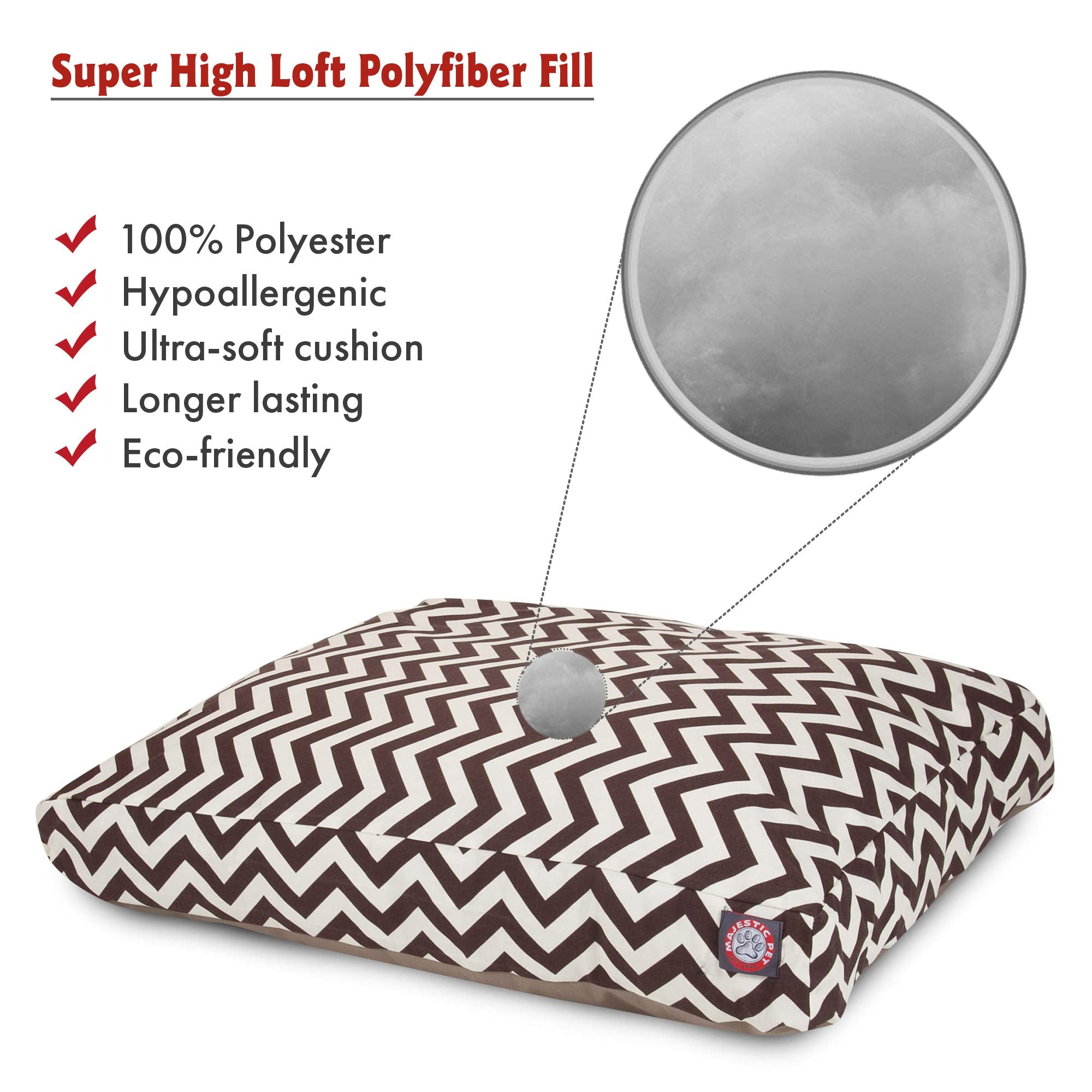 Majestic Pet Chevron Rectangle Dog Bed Washable - Non Slip Comfy Pet Bed - Crate Bed With Removable Washable Cover - Kennel Bed