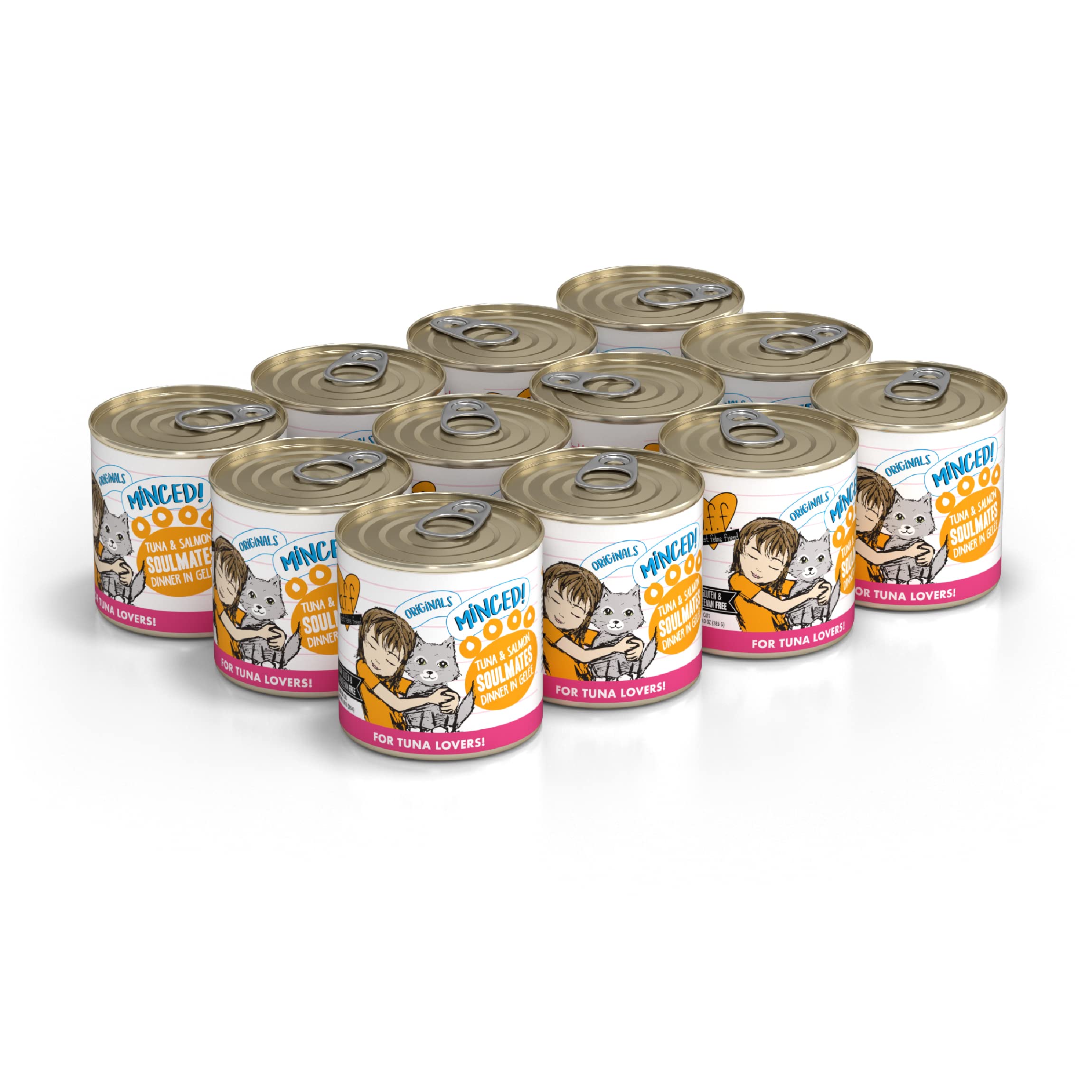 Weruva Best Feline Friend (B.F.F.) Grain-Free Cat Food, Tuna & Salmon Soulmates, 10-Ounce Can (Pack of 12)