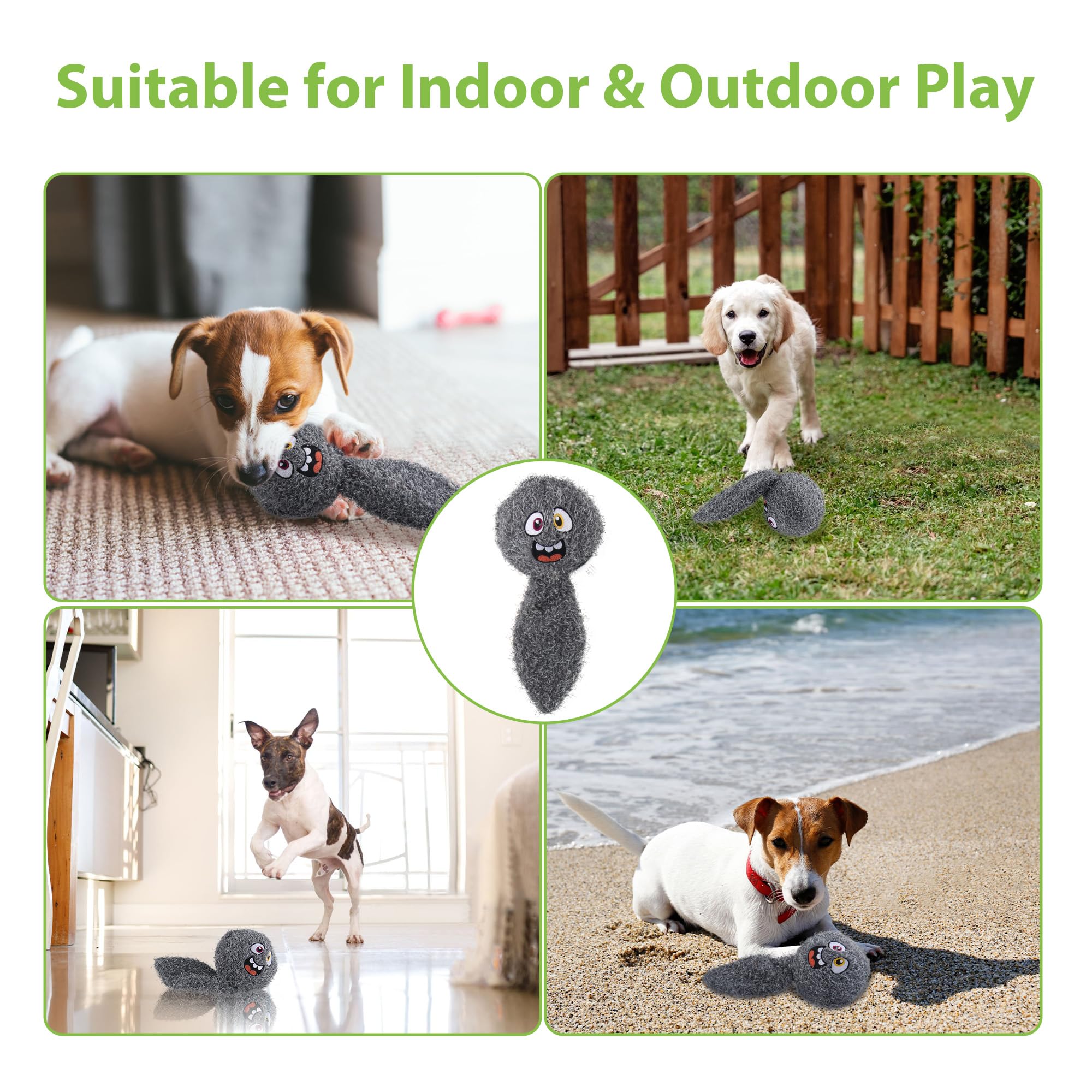 PETGEEK Interactive Squeaky Dog Toy, Automatic Moving Vibrating Dog Balls with Plush Cover, Rechargeable Perro Juguetes with Rec