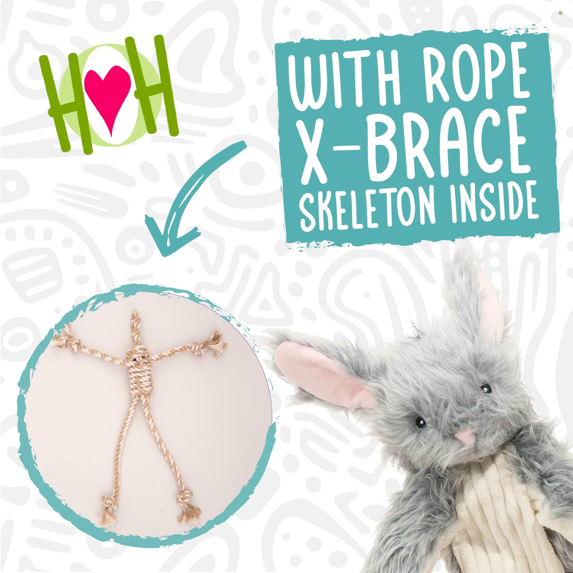 Hugglehounds X-Brace - Interactive Dog Plush Toys To Keep Them Busy, Squeaky Crinkle Puppy Toy For Small, Medium, & Large Dogs,