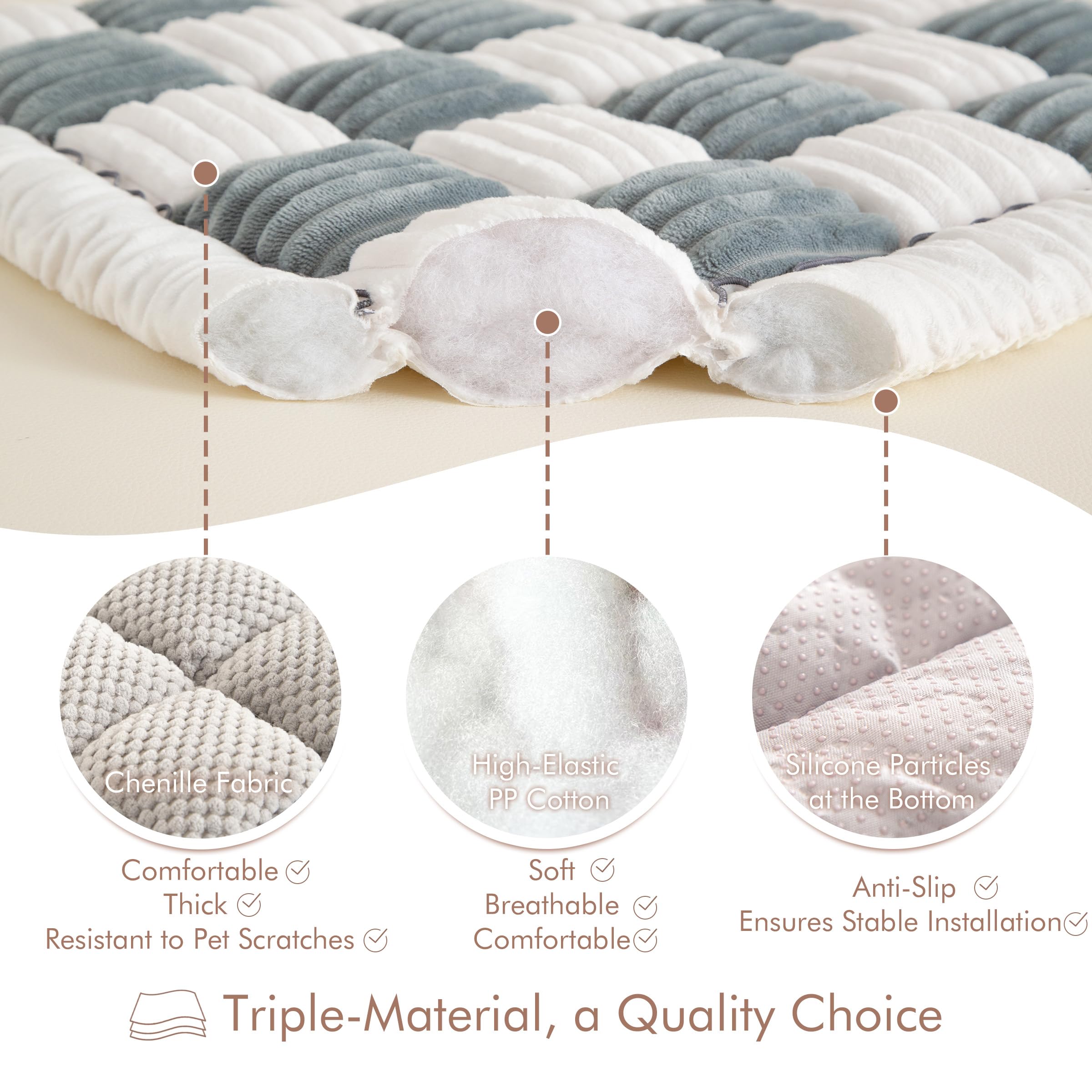 Nestlymoly Couch Cover For Dogs Washable, Sofa Covers For 3 Cushion Couch Sofa Pet Friendly, Plush Couch Bed Furniture Protector