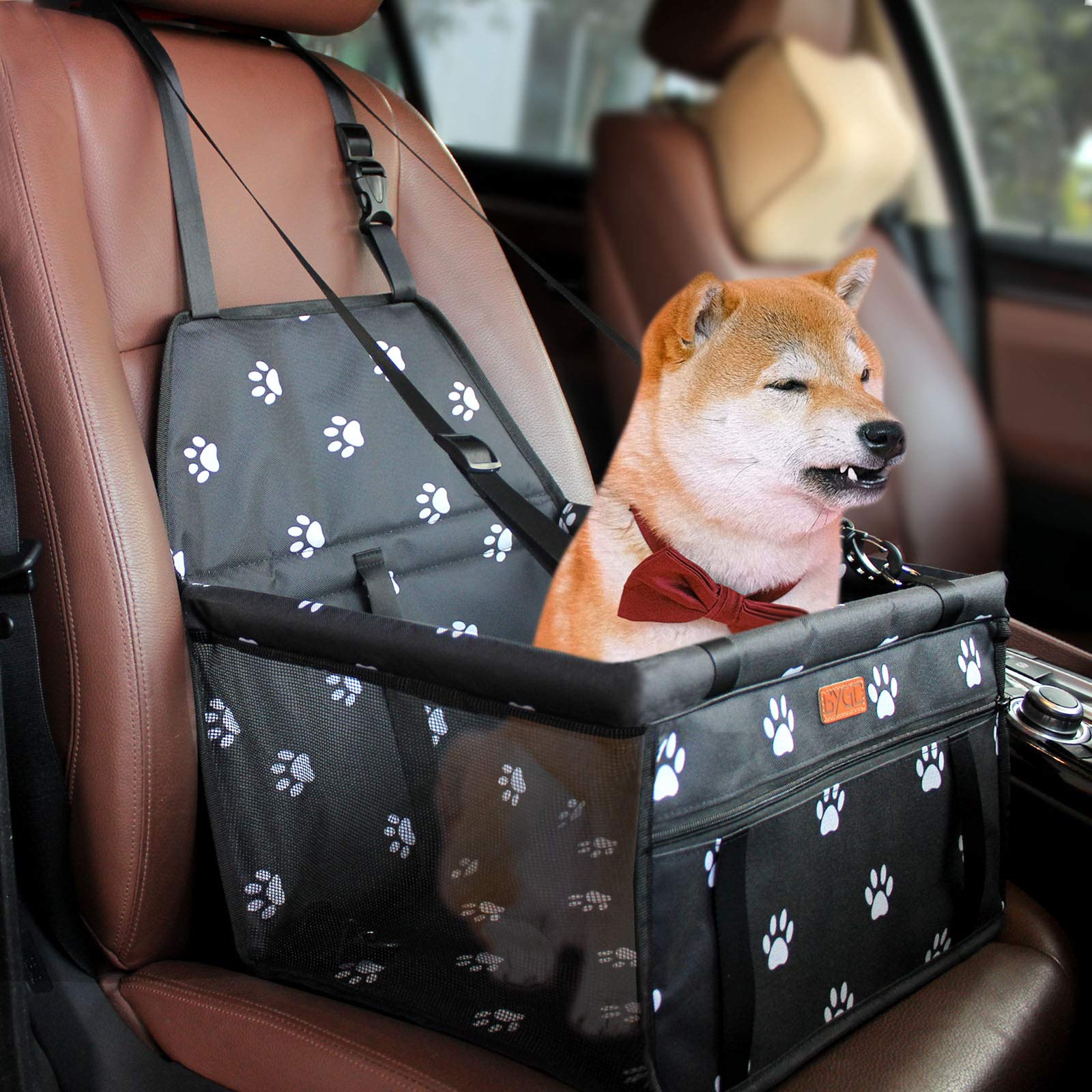 Bygd Pet Dog Booster Seat, With Upgrade Support Rod, Breathable And Foldable Pet Car Basket, Pet Dog Car Portable Seat, Suitable For Small And Medium Pets