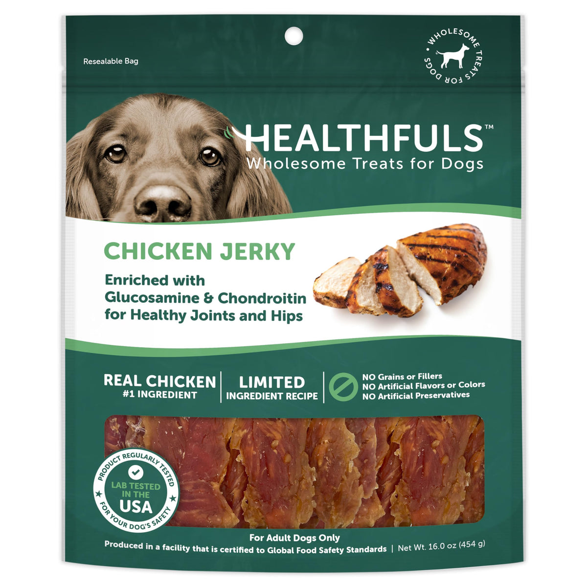 Healthfuls Chicken Jerky Dog Treats With Glucosamine & Chondroitin, 16Oz