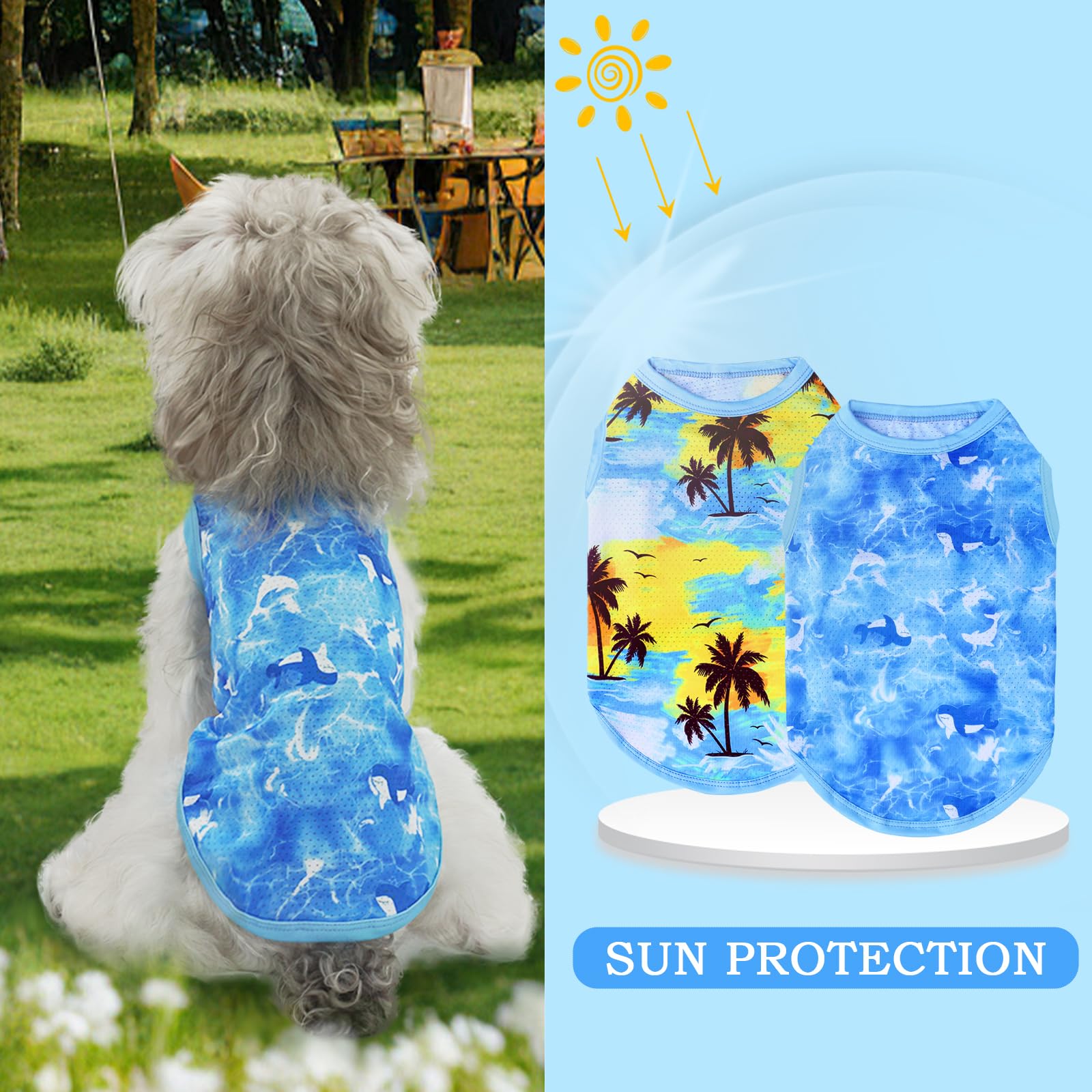 Xpudac 4 Pack Dog Shirts Cooling Quick Dry Summer Dog Clothes For Small Dogs Boy Girl Lightweight Breathable Dog Cooling Vest-X-