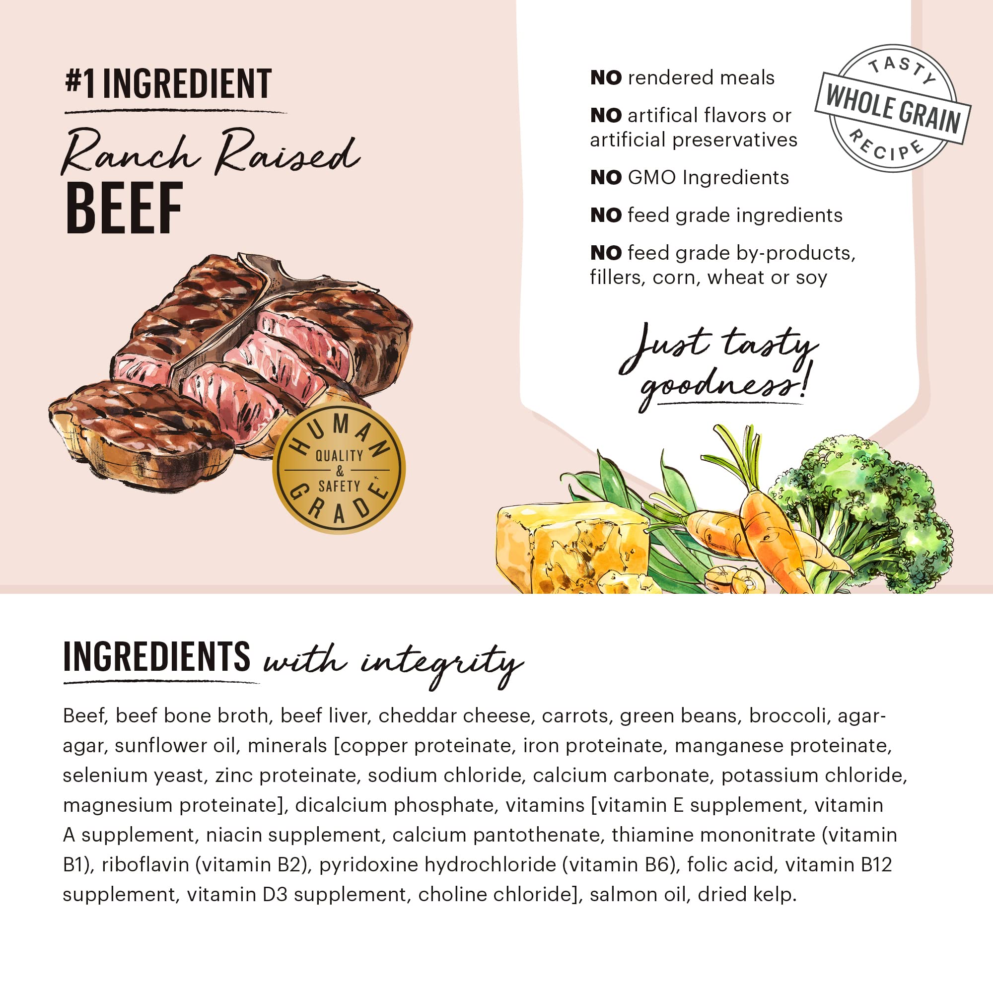 The Honest Kitchen Butcher Block Pt  : Beef, Cheddar & Farm Veggies Wet Dog Food, 10.5 oz (Pack of 6)