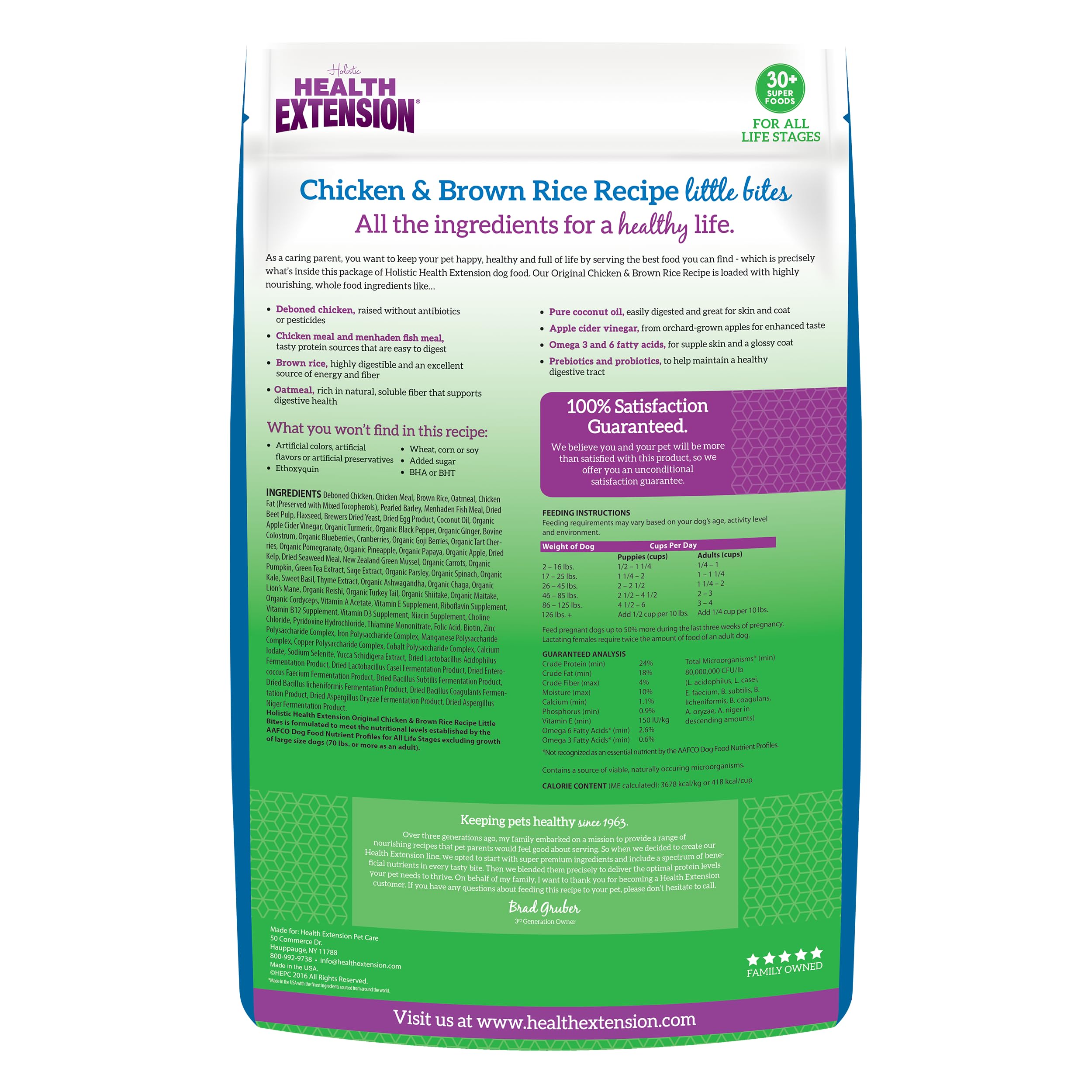 Health Extension Little Bites Dry Dog Food, Chicken & Brown Rice for Small Breeds, Supports Skin, Coat, Digestion & Immunity wit