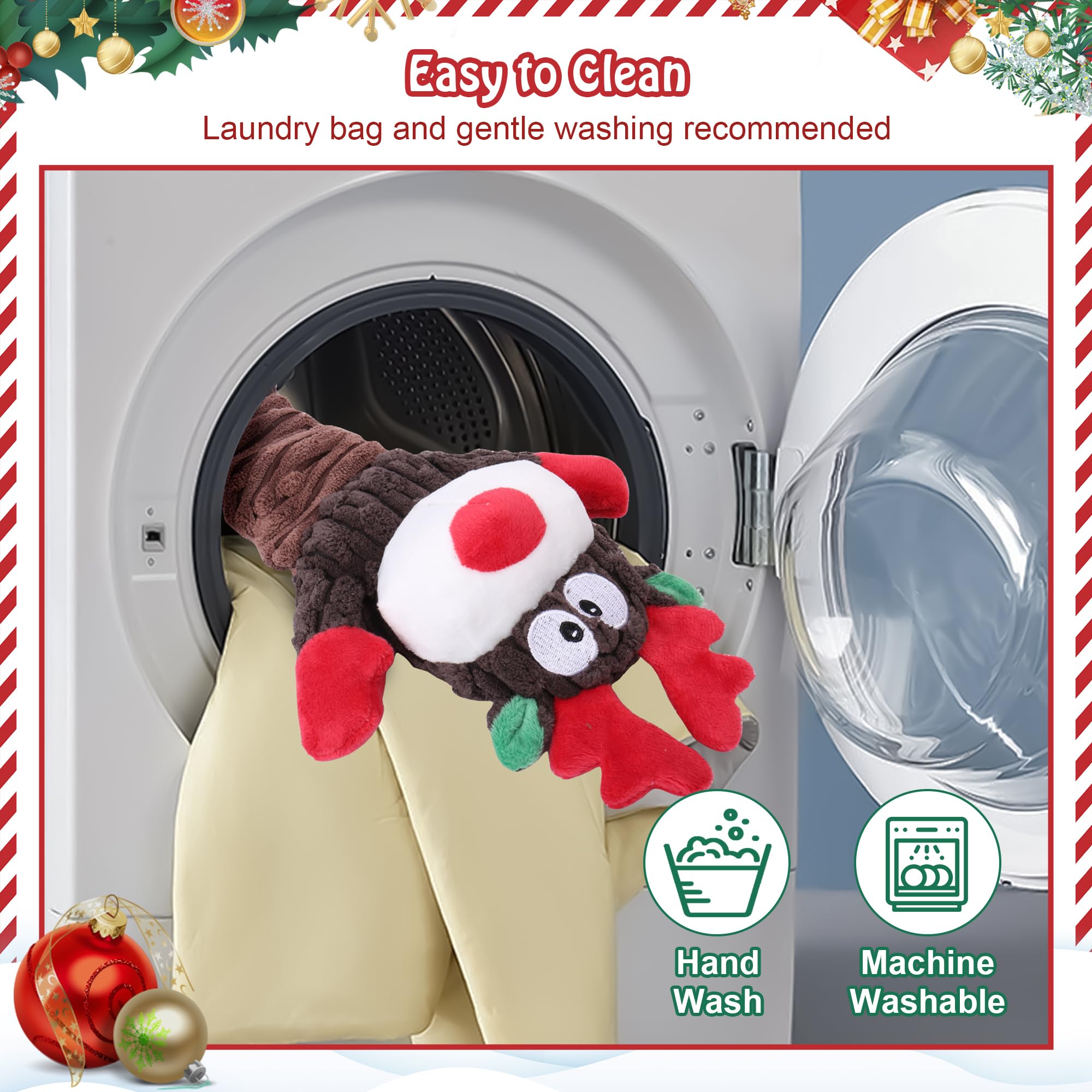 Newget Dog Toys With Squeaker, Plush Stuffed Animals Toys For Aggressive Chewers, Cute Squeak Toys For Large Medium Small Dogs,
