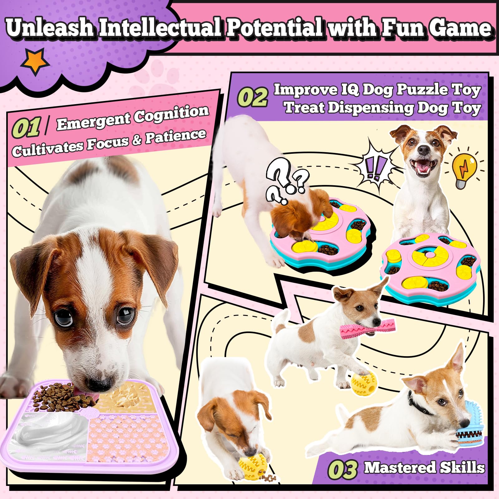 PETCARE 9 PCS Interactive Enrichment Dog Puzzle Toy Set, Mentally Stimulating Cognitive Dogs Toys for Small Medium Smart Dogs Ca