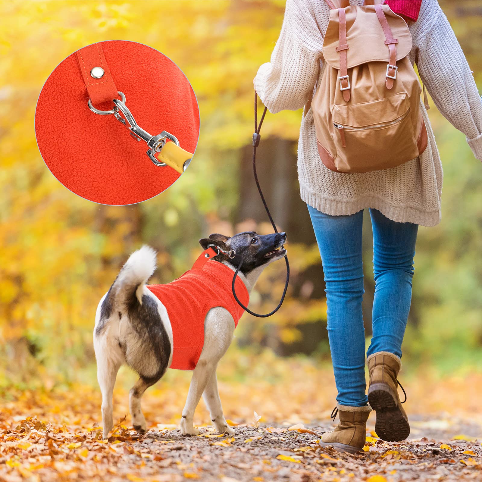 4 Pieces Fabric Dog Sweater With Leash Ring Winter Fleece Vest Dog Pullover Warm Jacket Puppy Clothes For Puppy Cat Chihuahua(Sm