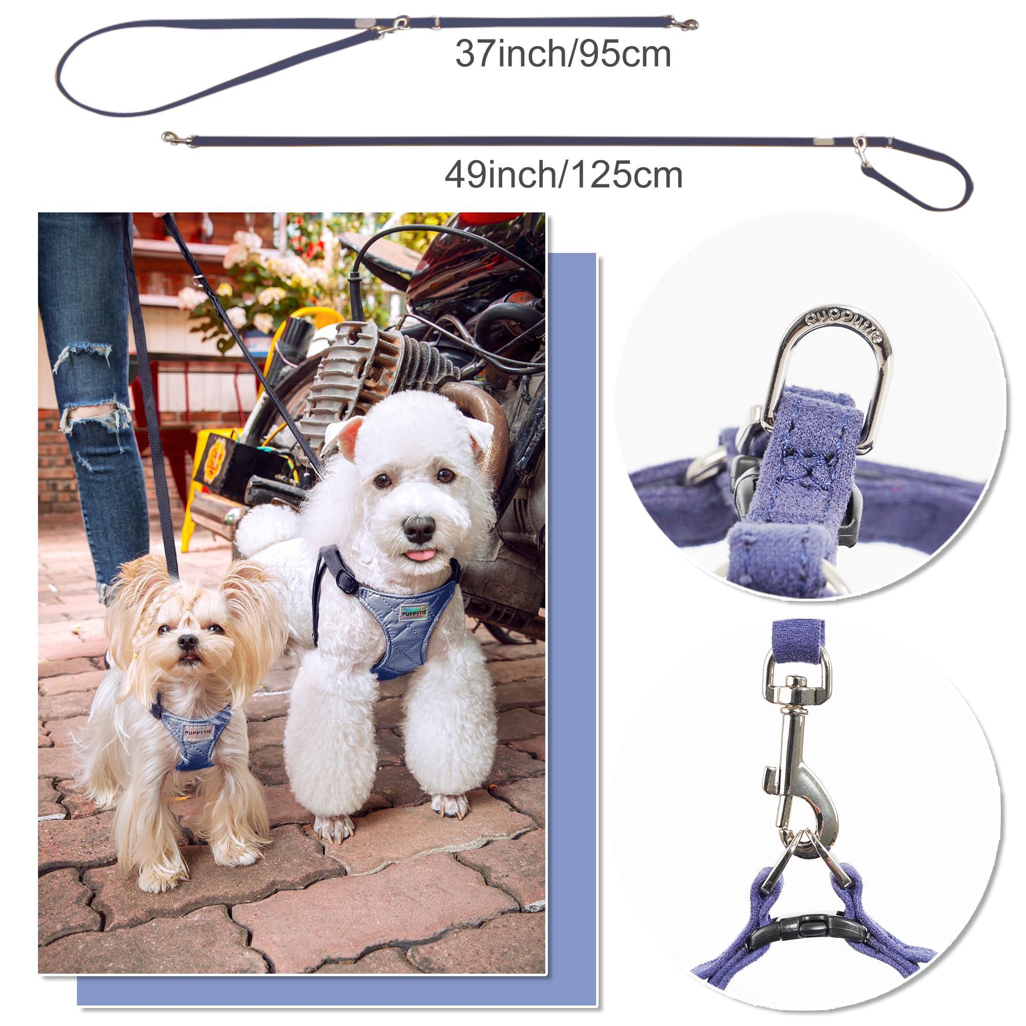 Puppytie No Pull Xs Dog Harness With Multifunction Dog Leash,Soft Adjustable No Choke Escape Proof Pet Harness Vest,Glossy Galax