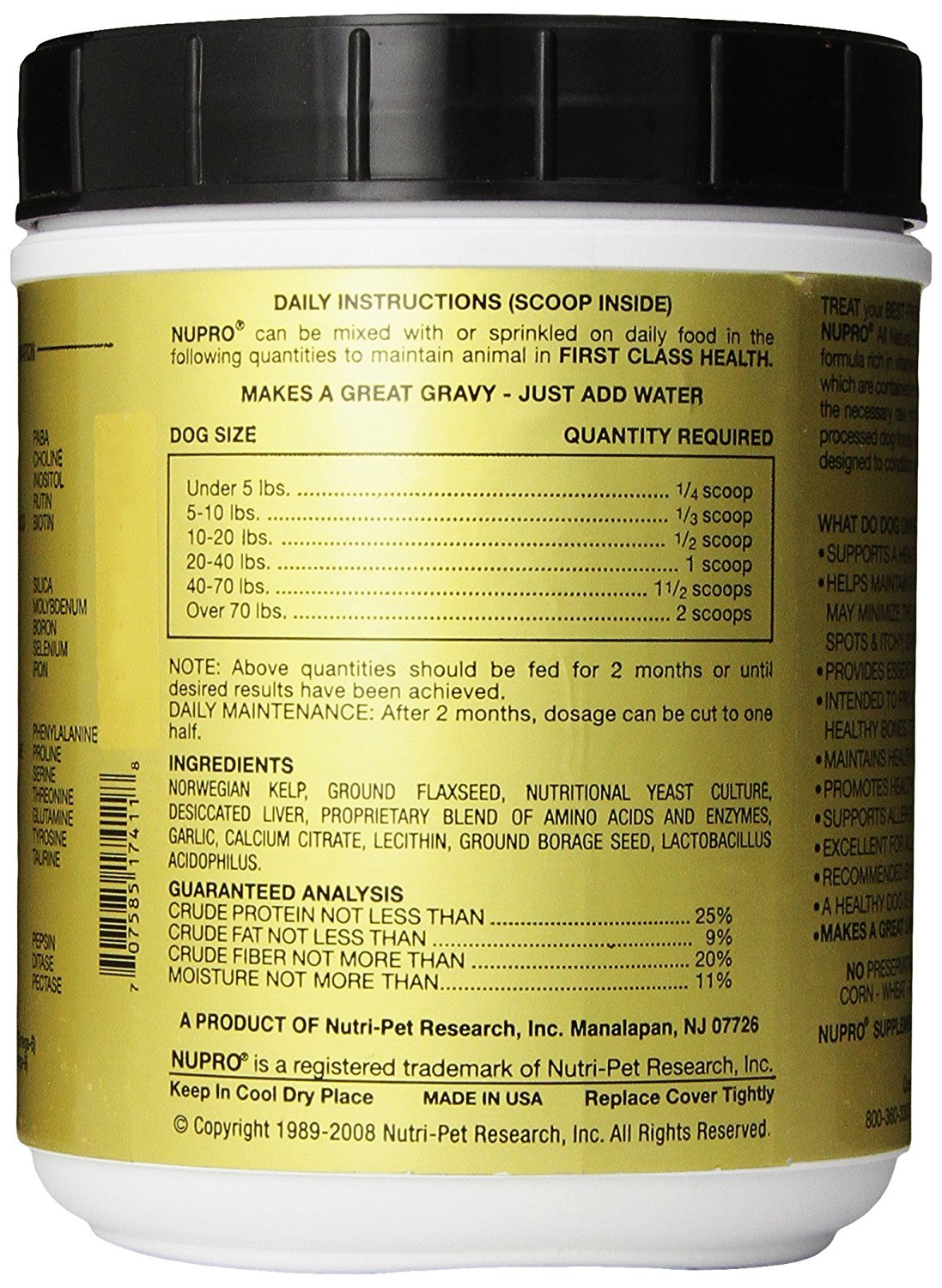 Nupro Nutri-Pet All Natural Supplement for Dogs (60 oz)