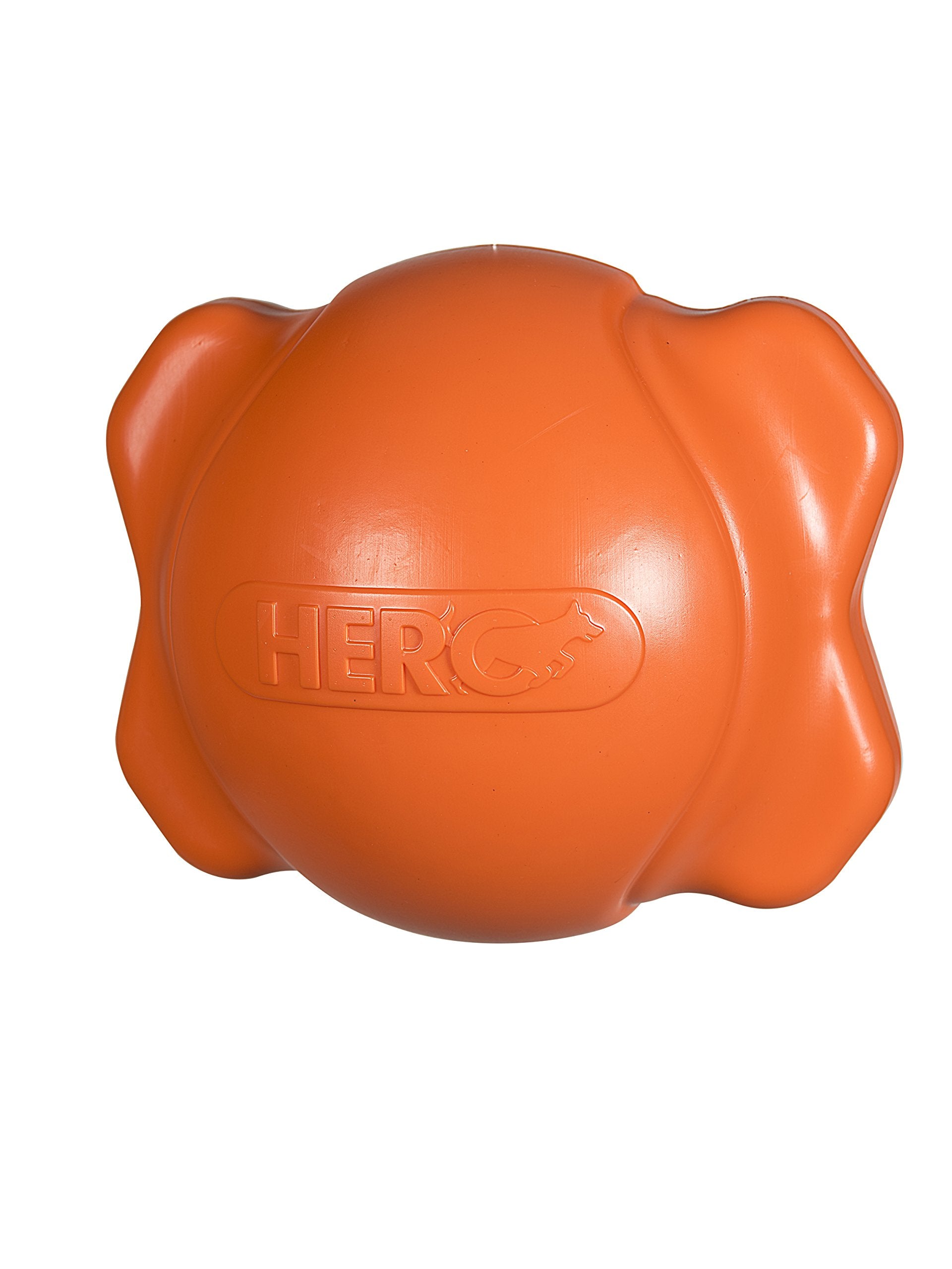 HERO Retriever Signature Series Soft Rubber Bone Ball with Squeaker, Large, Hunters Orange Dog Toy