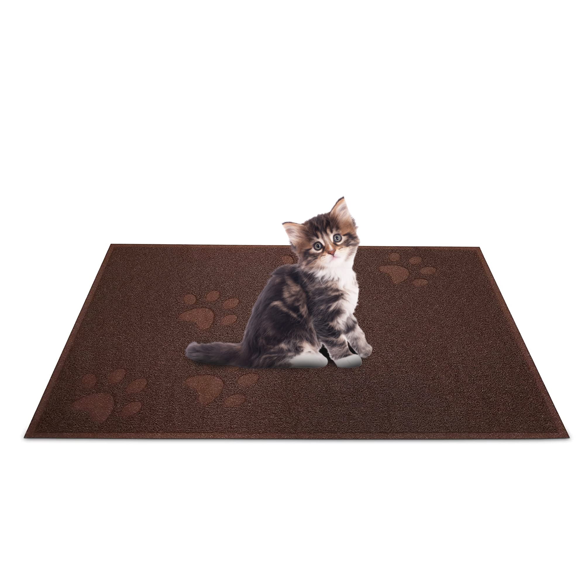 Andalus Premium Cat Litter Mat Pack Of 1-100% Waterproof With Non-Slip Backing Of Litter Box Mat - Soft On Kitty Paws & Easy To Clean Cat Mats For Litter - Brown, Small (15.75' X 11.75')