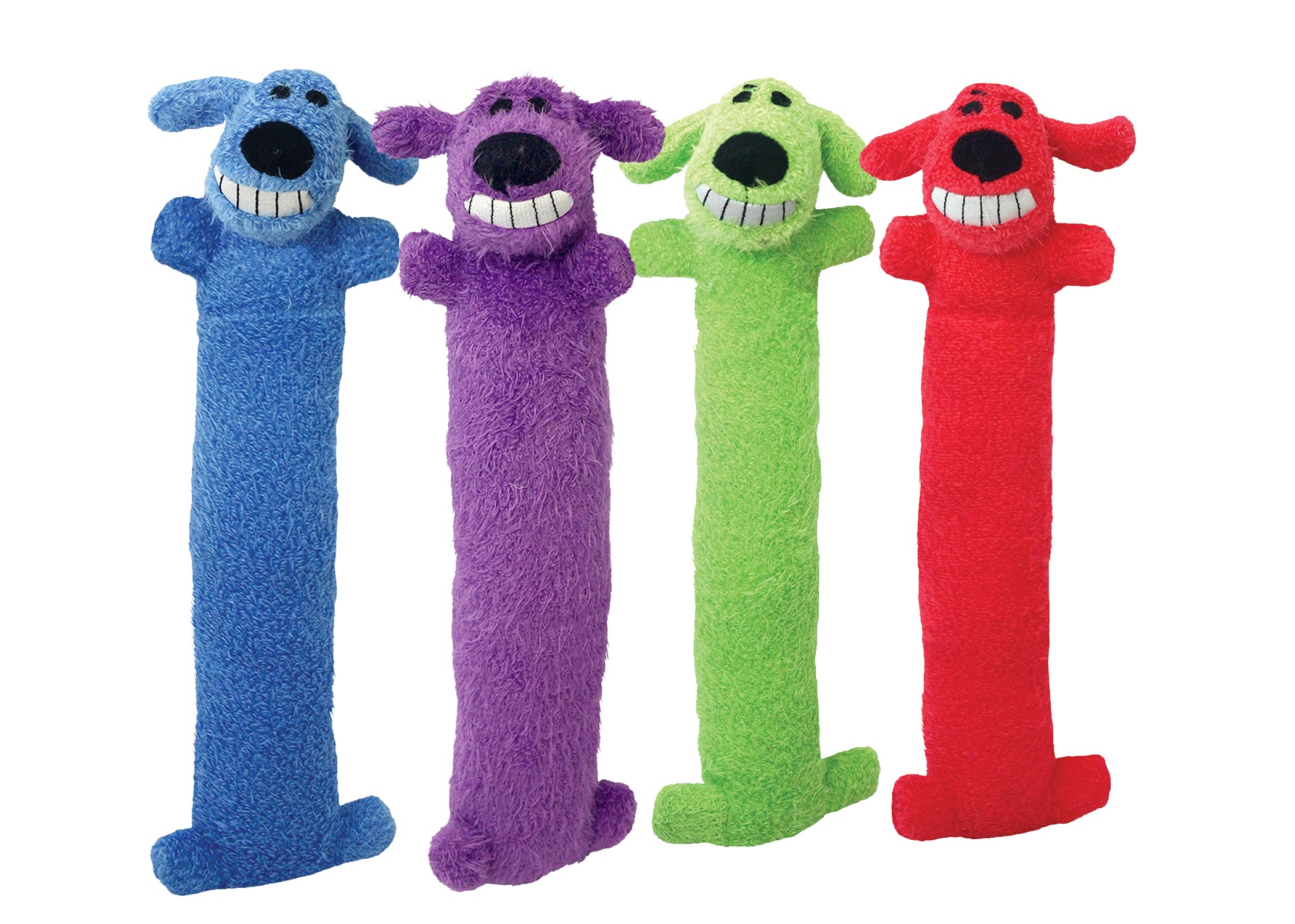 Multipet Loofa Dog 18'' Plush Dog Toy, Colors May Vary (1 each)