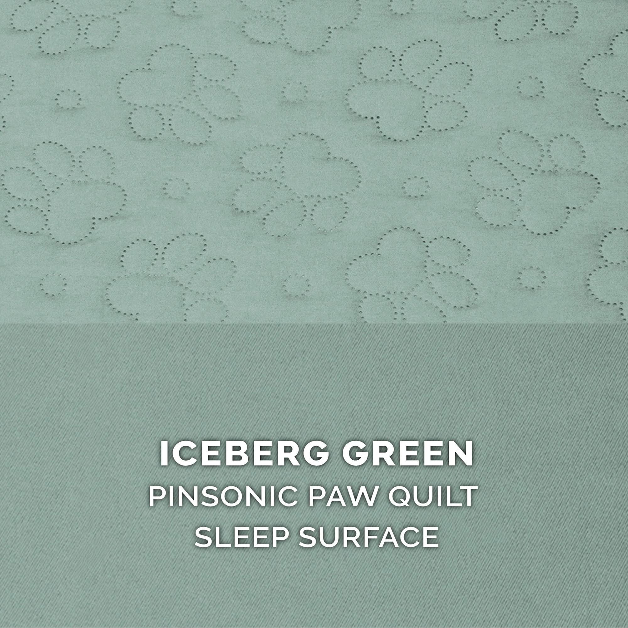 Furhaven Orthopedic Dog Bed For Large Dogs W/ Removable Bolsters & Washable Cover, For Dogs Up To 95 Lbs - Pinsonic Quilted Paw L Shaped Chaise - Iceberg Green, Jumbo/Xl