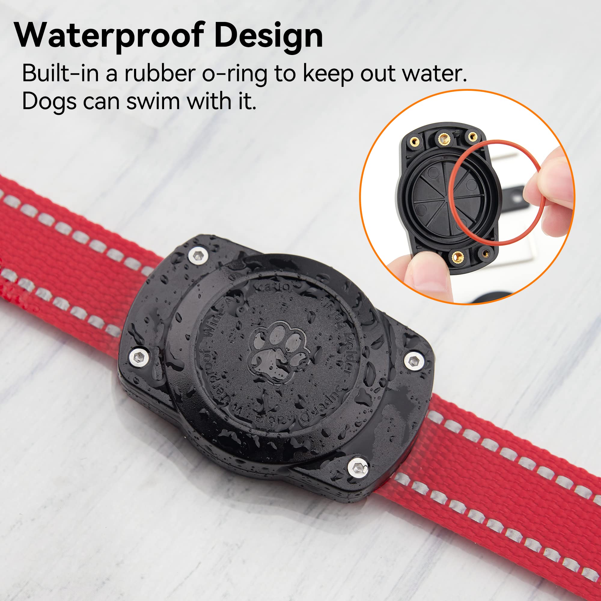 Ipx8 Waterproof Airtag Dog Collar Holder, Ultra-Durable Dog & Cat Collars Mount For Airtag, Fits All Width Collars (2 Pack)