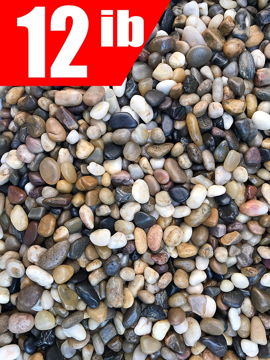 Voulosimi 12 Lbs River Rock Stones, Natural Decorative Polished Mixed Pebbles Gravel,Outdoor Decorative Stones For Plant Aquariu