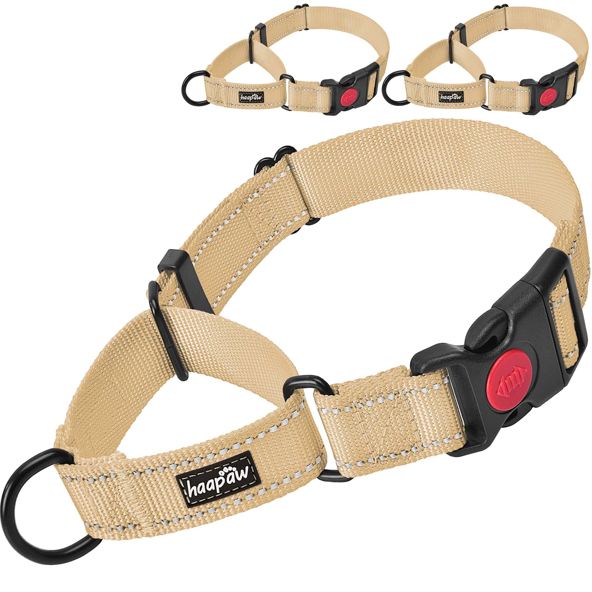 Haapaw 2 Packs Martingale Dog Collar With Quick Release Buckle Reflective Dog Training Collars For Small Medium Large Dogs (L Ne