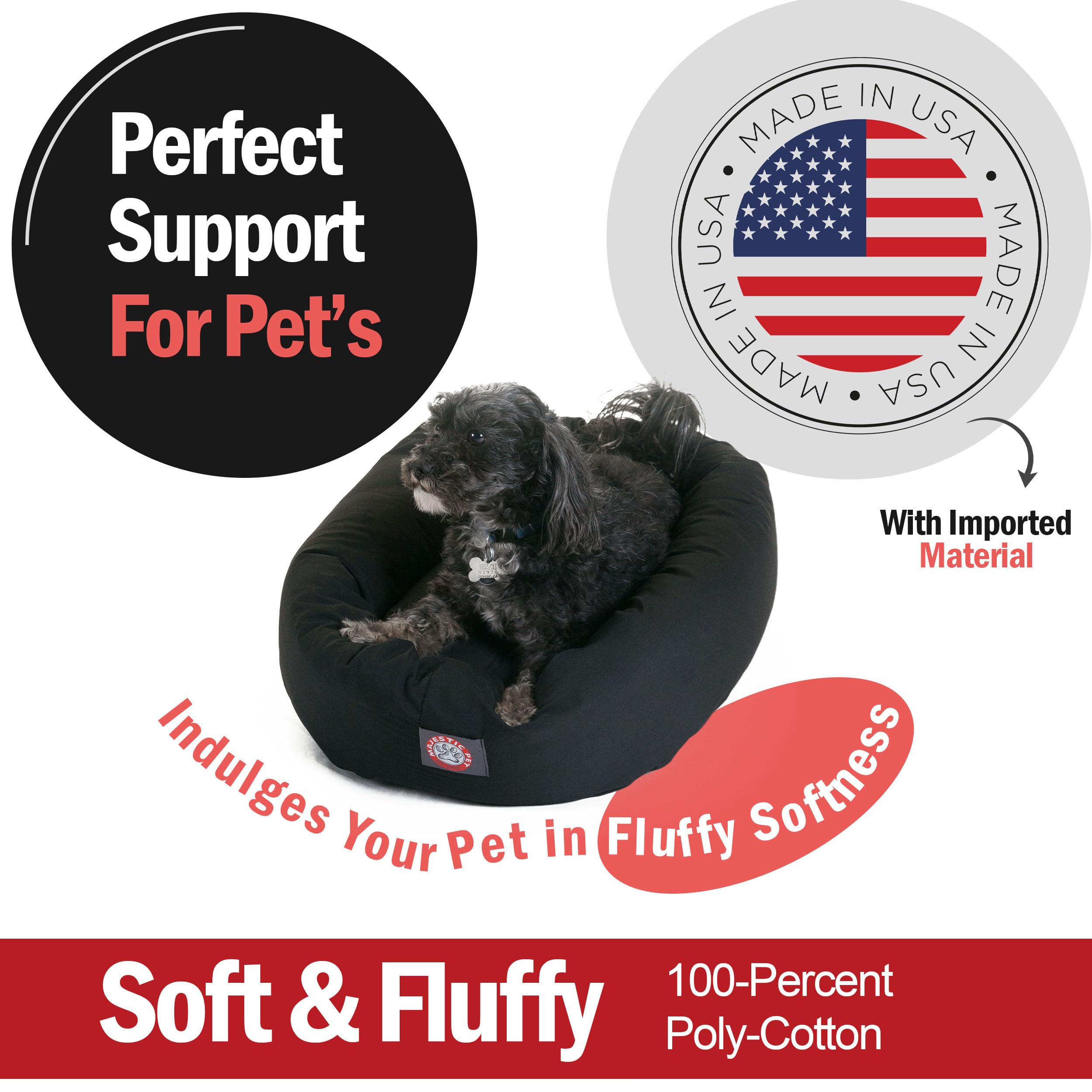 Majestic Pet 24 inch Black Bagel Dog Bed Products