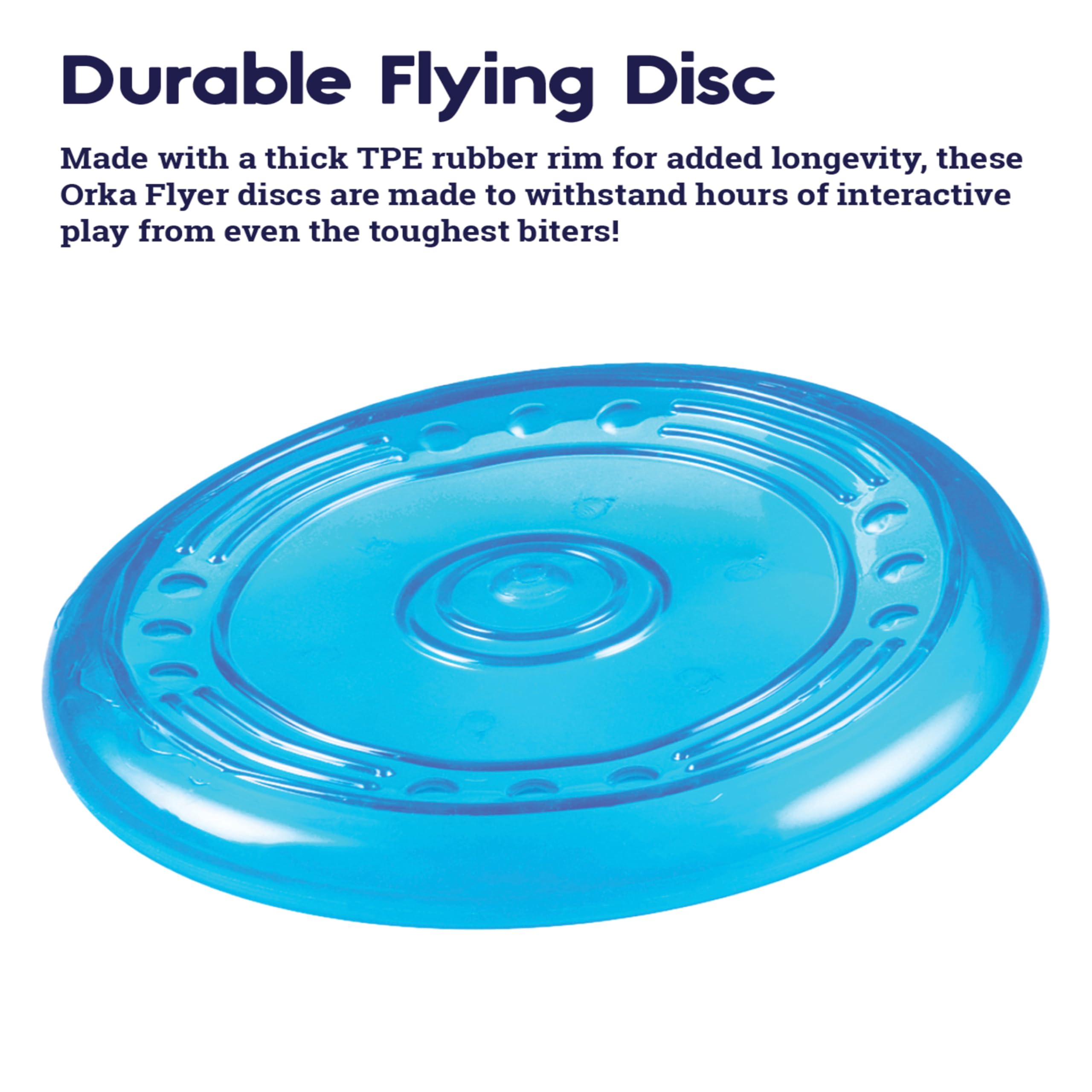 Petstages Orka Flyer Dog Fetch Toy - Royal Blue Rubber Disc for All Breeds, Model 231