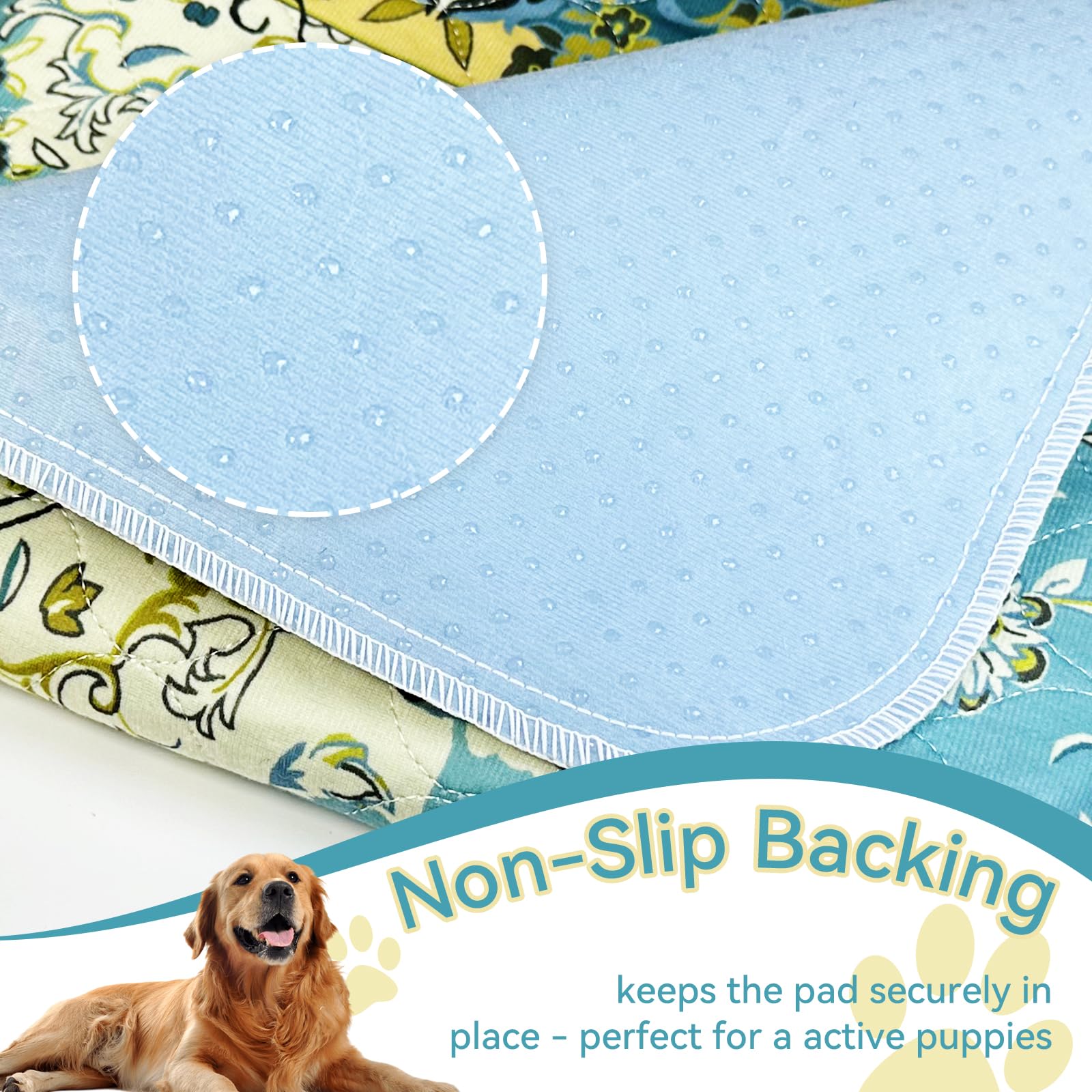 Washable Pee Pads For Dogs, 18' X 24' Reusable Puppy Pads 2 Pack Waterproof Non-Slip With Fast Absorbent, For Training Travel