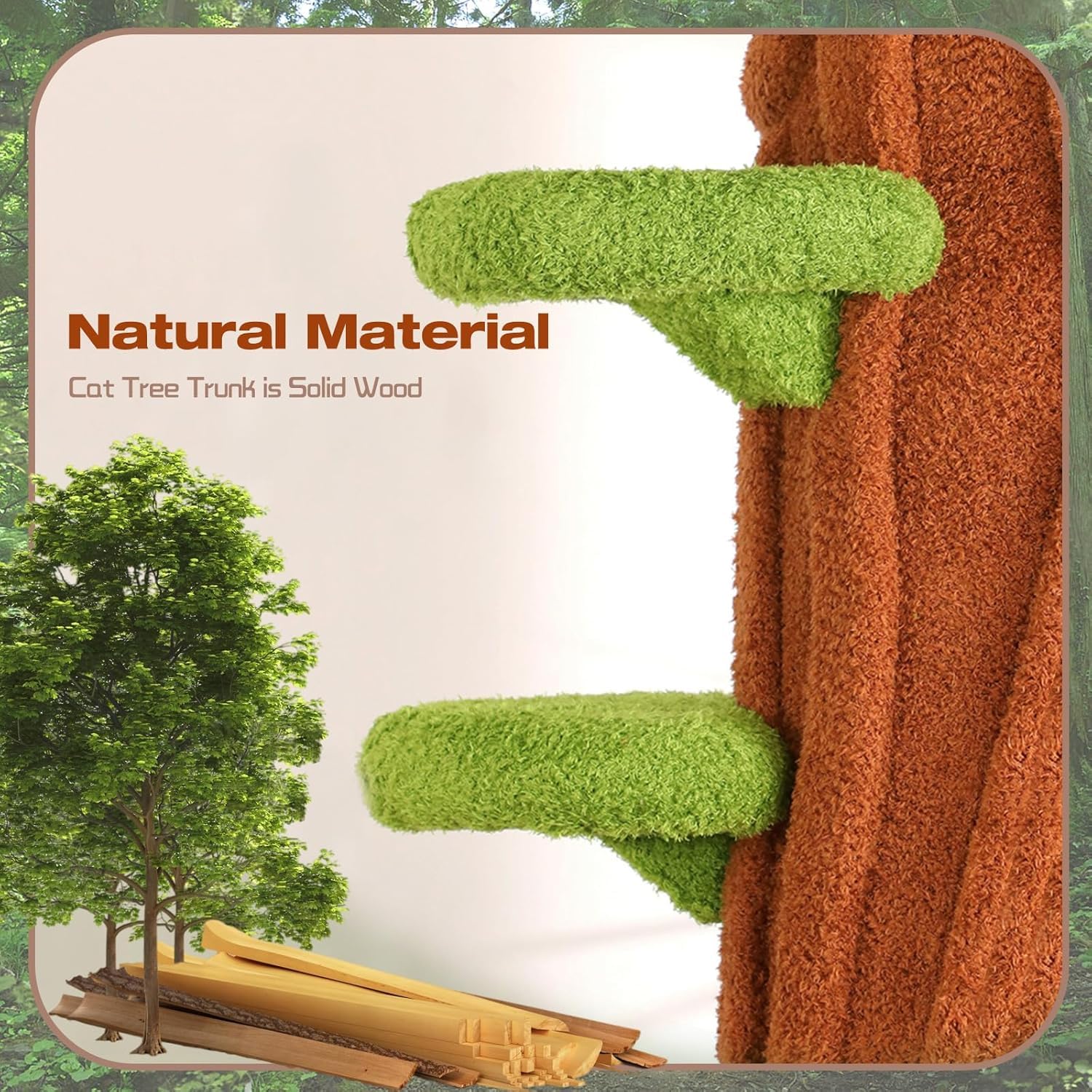 Forest Large Cat Tree,90.55'' Luxury Cat Condo For Multipul Cats,Modern Cat Tower With Scratching Post,Removable Mats For Indoor