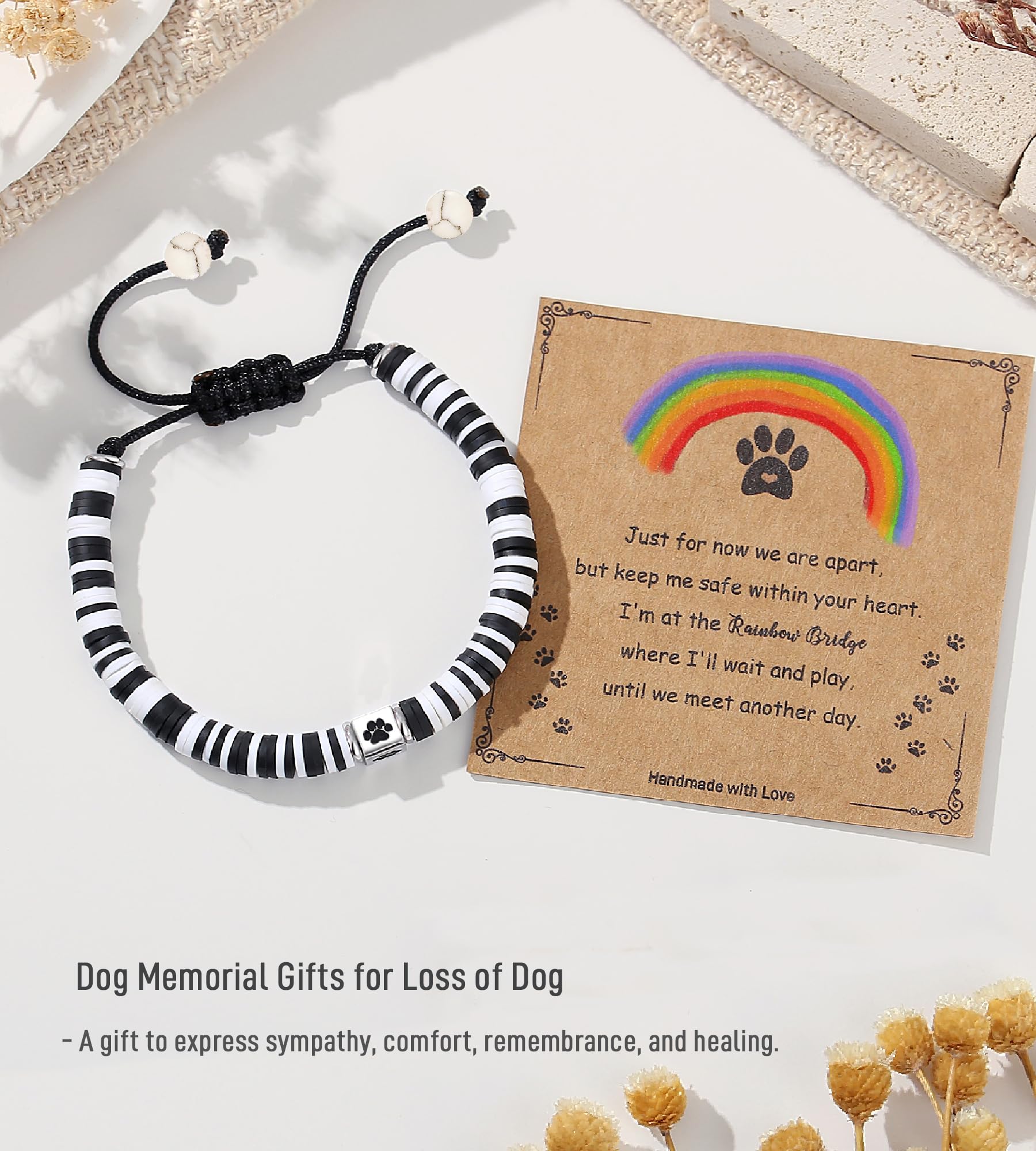 TONY & SANDY Pet Memorial Gifts for Dogs, Loss of Dog Memorial Gifts, Pet Sympathy Memorial Bracelet for Boys Girls Who Loss of