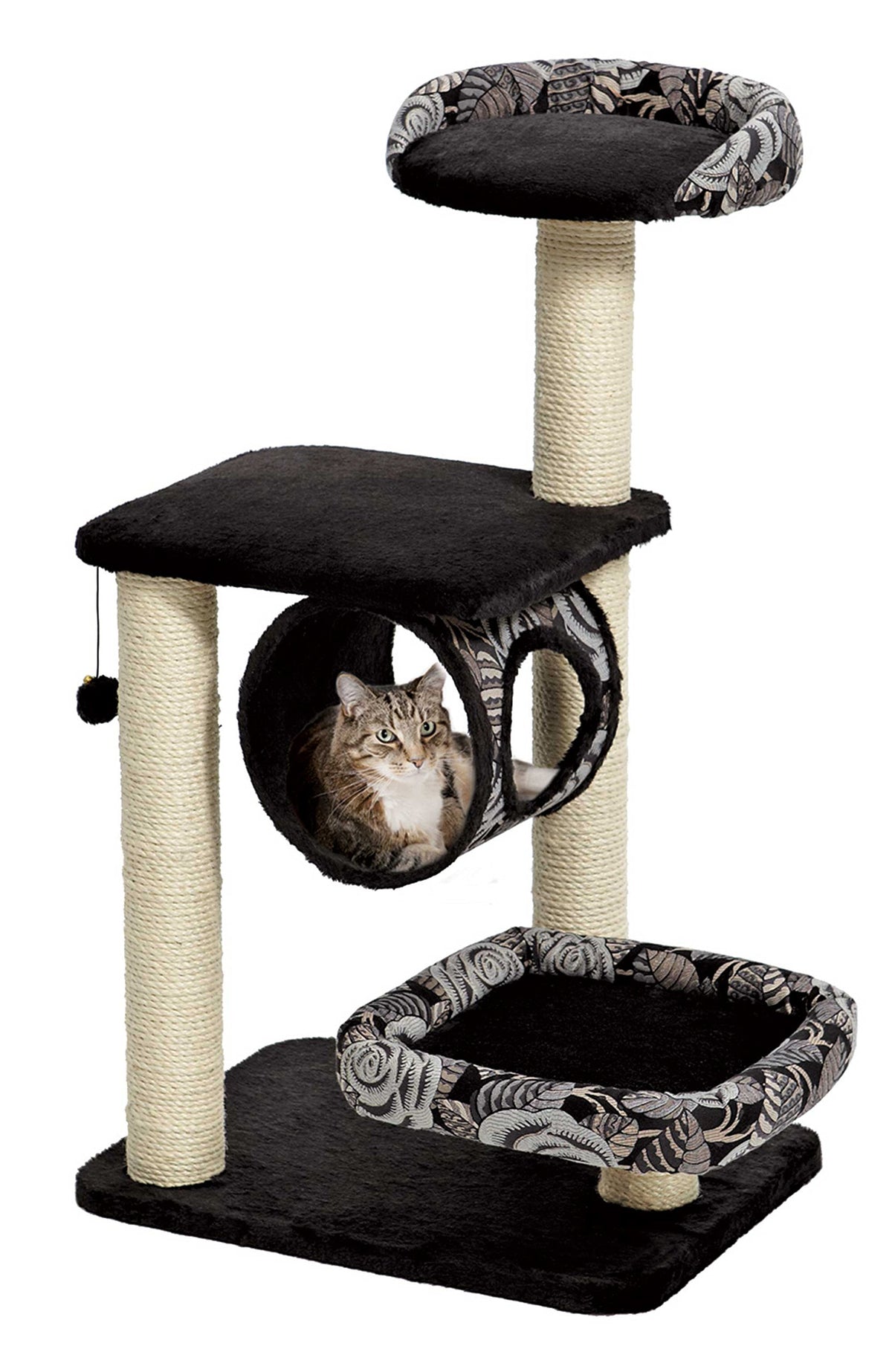 Midwest Homes For Pets Cat Tree | Escapade Cat Furniture, 4-Tier Cat Activity Tree W/Sisal Wrapped Support Scratching Posts & Lo