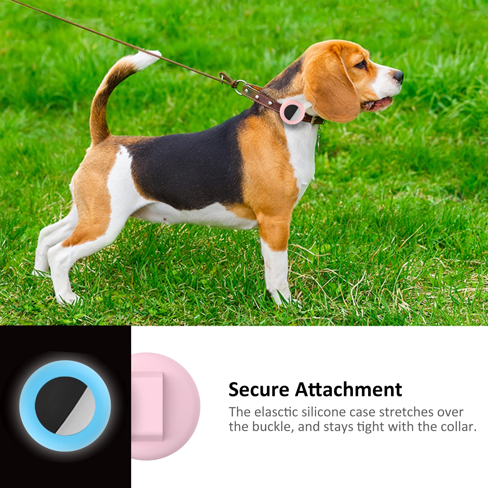 2022 Airtag Cat Collar Holder, Small Air Tag Cat Collar Holder Compatible With Apple Airtag Gps Tracker, 2Pack Waterproof Case Cover For Cat Dog Pet Collar Within 3/8 Inch (Luminouspink&Luminousblue)