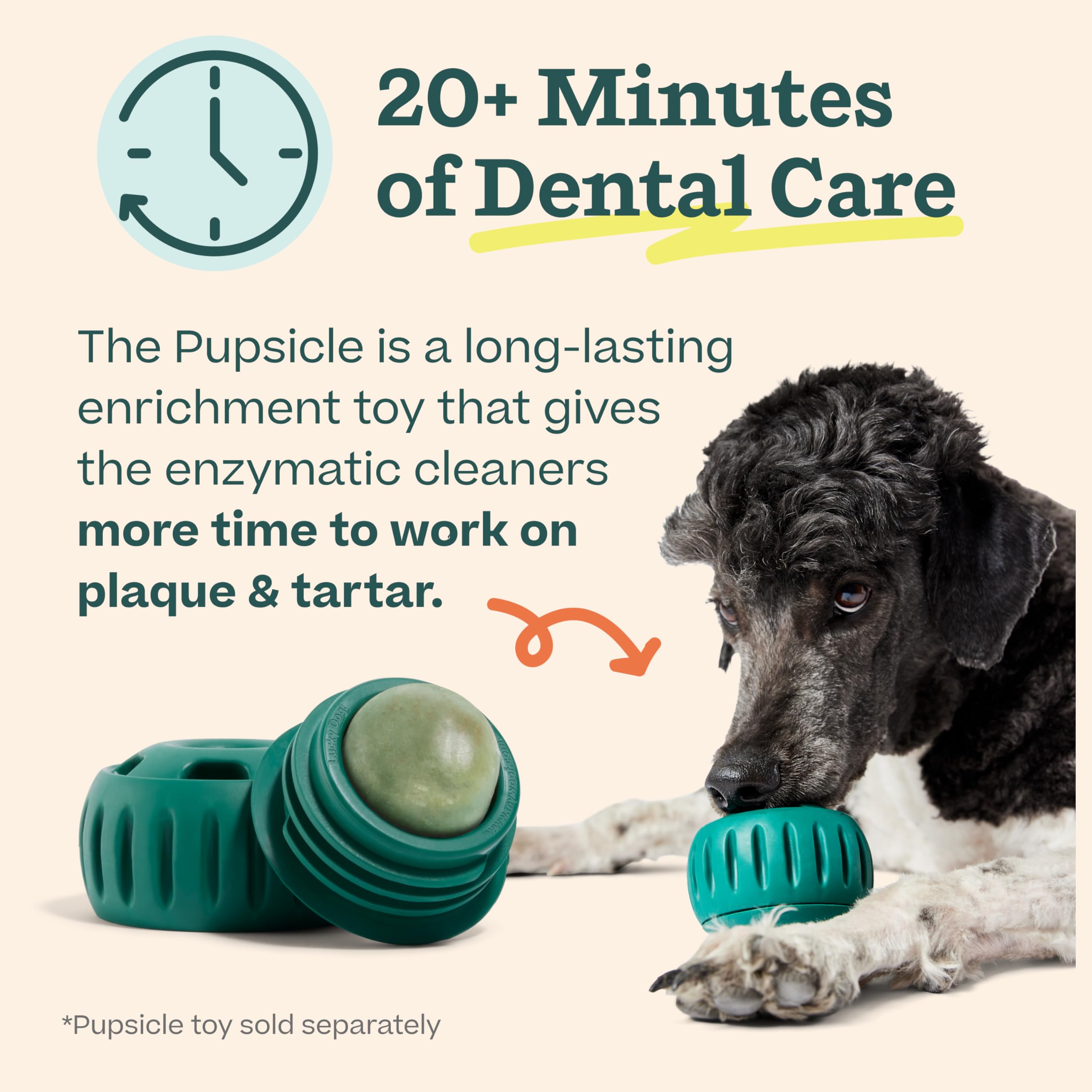 Woof Doggy Dental Pupsicle Mix - Dog Teeth Cleaning Powder for The Pupsicle - Long Lasting Postbiotic Dental Enzyme Mix to Suppo