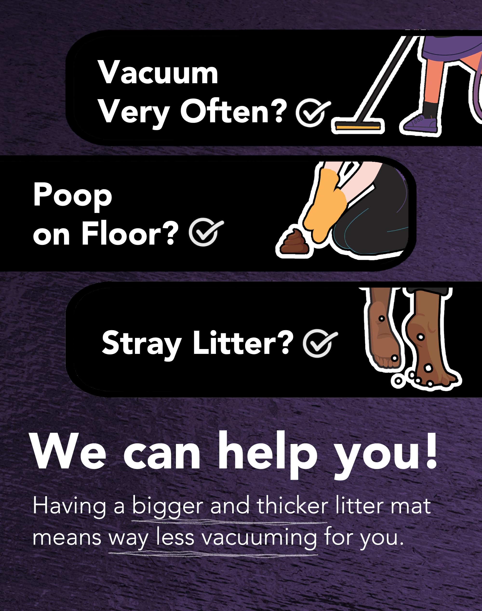 Lukamoo Cute Cat Litter Mat (30''X20''), Extra-Large/Xl, For Kitty Litter & Cute Cat Litter Box, Litter Trapping Mat (Large (30'