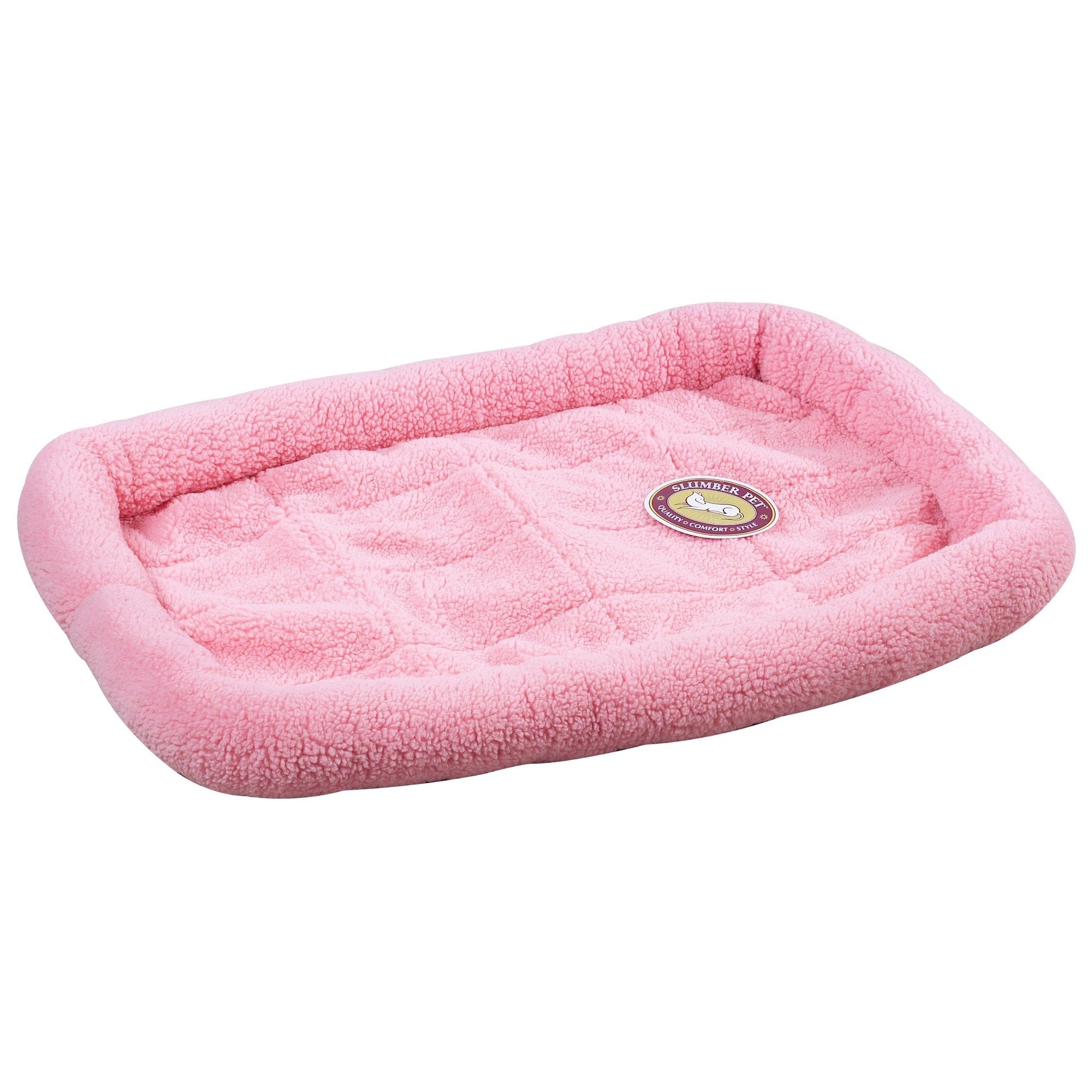Slumber Pet Sherpa Crate Pet Bed With Bumper-Style Cushioning For Comfort In Crate