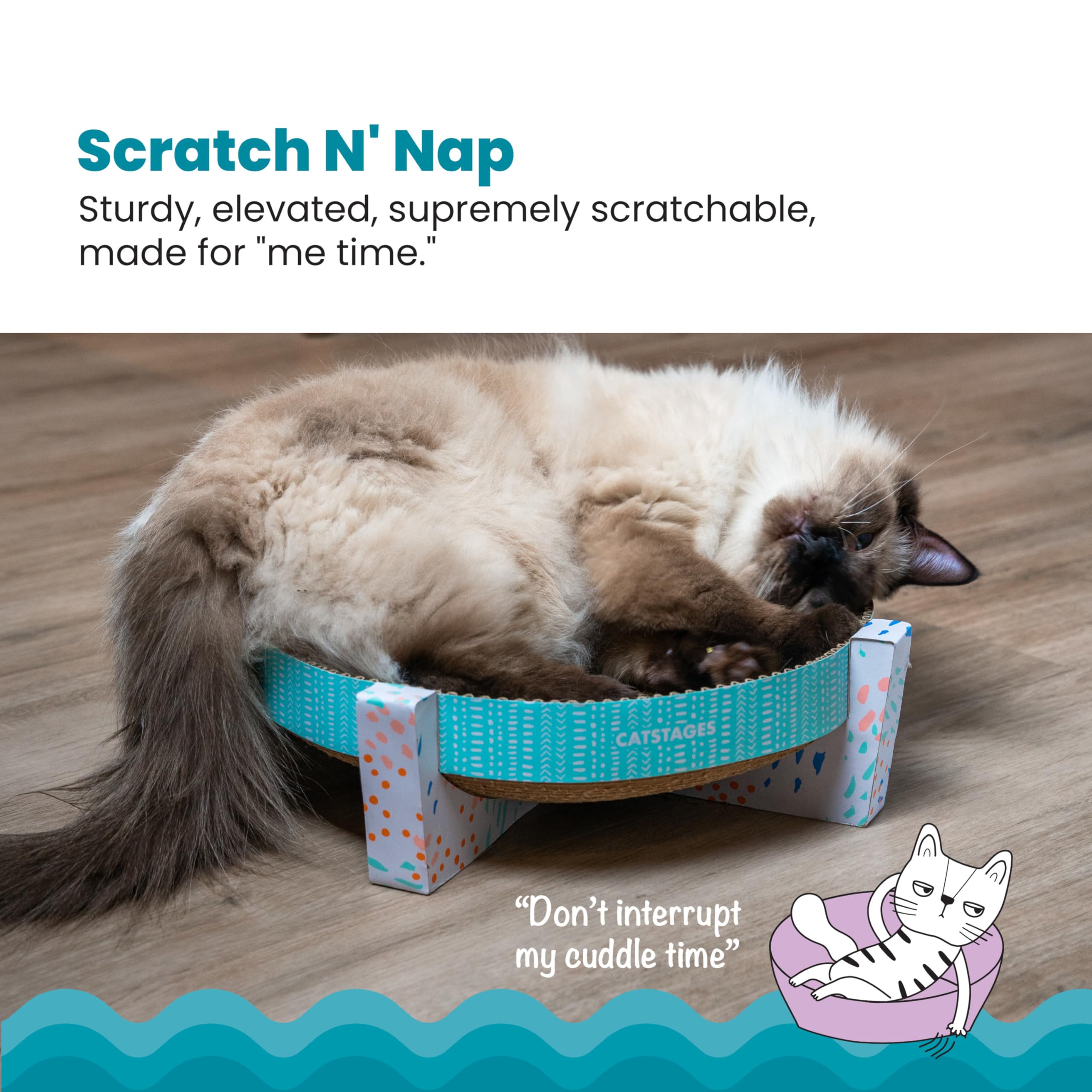 Catstages Scratch, Snuggle & Rest Corrugated Cat Scratcher With Catnip (Packaging May Vary)