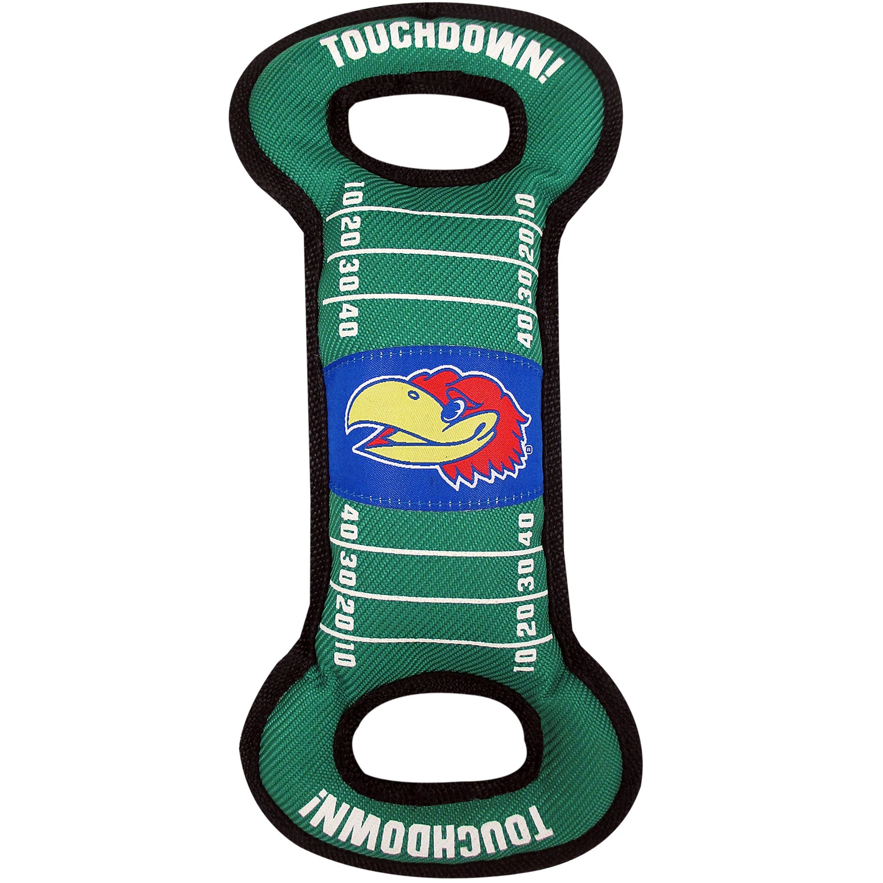 Pets First Ncaa Football Field Dog Toy With Squeaker. - Kansas Jayhawks - For Tug, Toss, And Fetch. - Tough& Durable Pet Toy