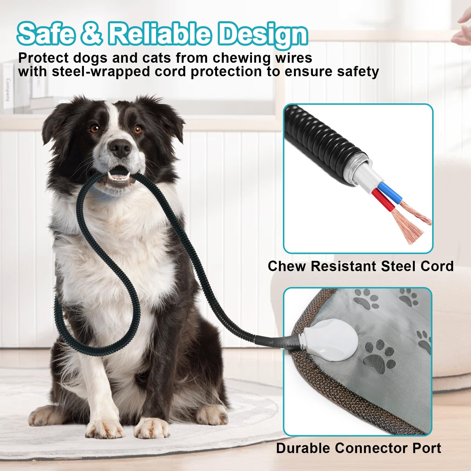 Rc Sll Extra Large Dog Heating Pad, 47X30 In, Grey, Heat Mat For Dog, Waterproof Heated Dog Bed, Whelping Heat Pad, Dog Beds For