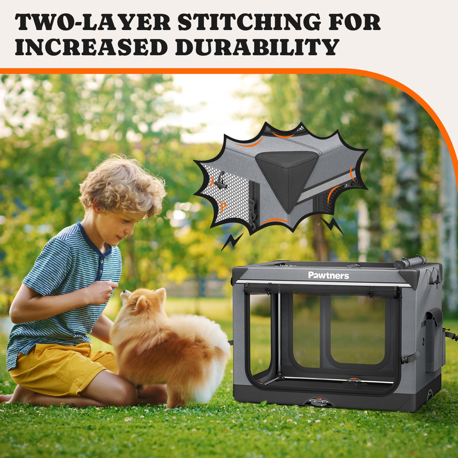 Collapsible Dog Crate: 26 Inch Foldable Soft Sided Dog Crate For Small Dogs, Portable Dog Travel Kennel With Soft Mat For Indoor