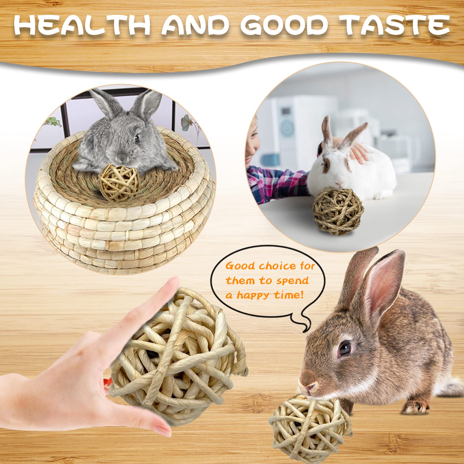 Tfwadmx 6 Pcs Small Animal Chew Ball Toy Rabbit Rolling Activity Play Balls Pet Cage Entertainment Accessories For Hamster Guine