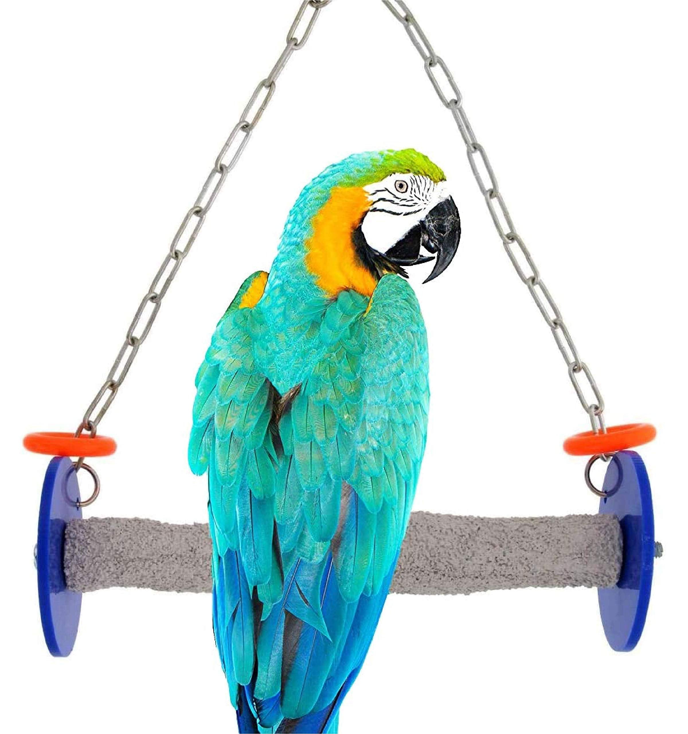 Sweet Feet And Beak Roll Bird Swing - Pumice Perch Bird Toys Trims Nails And Beaks, Safe And Non-Toxic Bird Cage Accessories For
