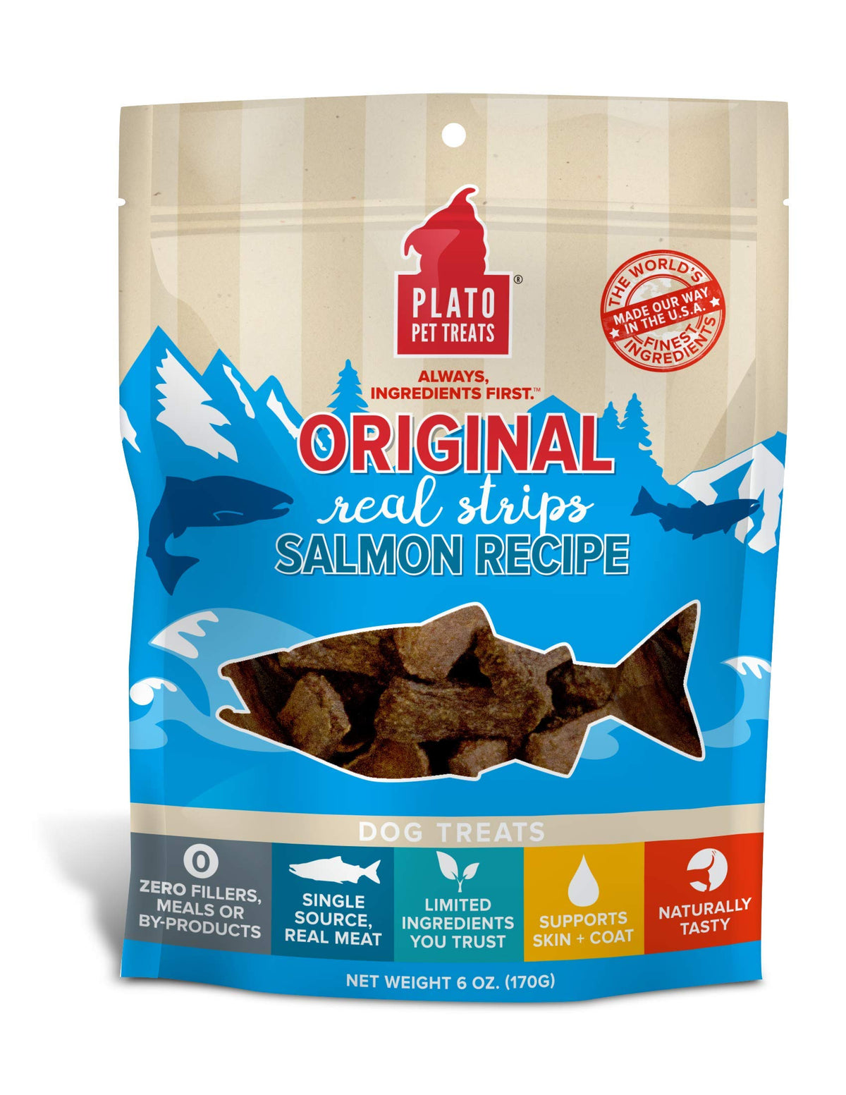 Plato Original Real Strips Salmon 6Oz