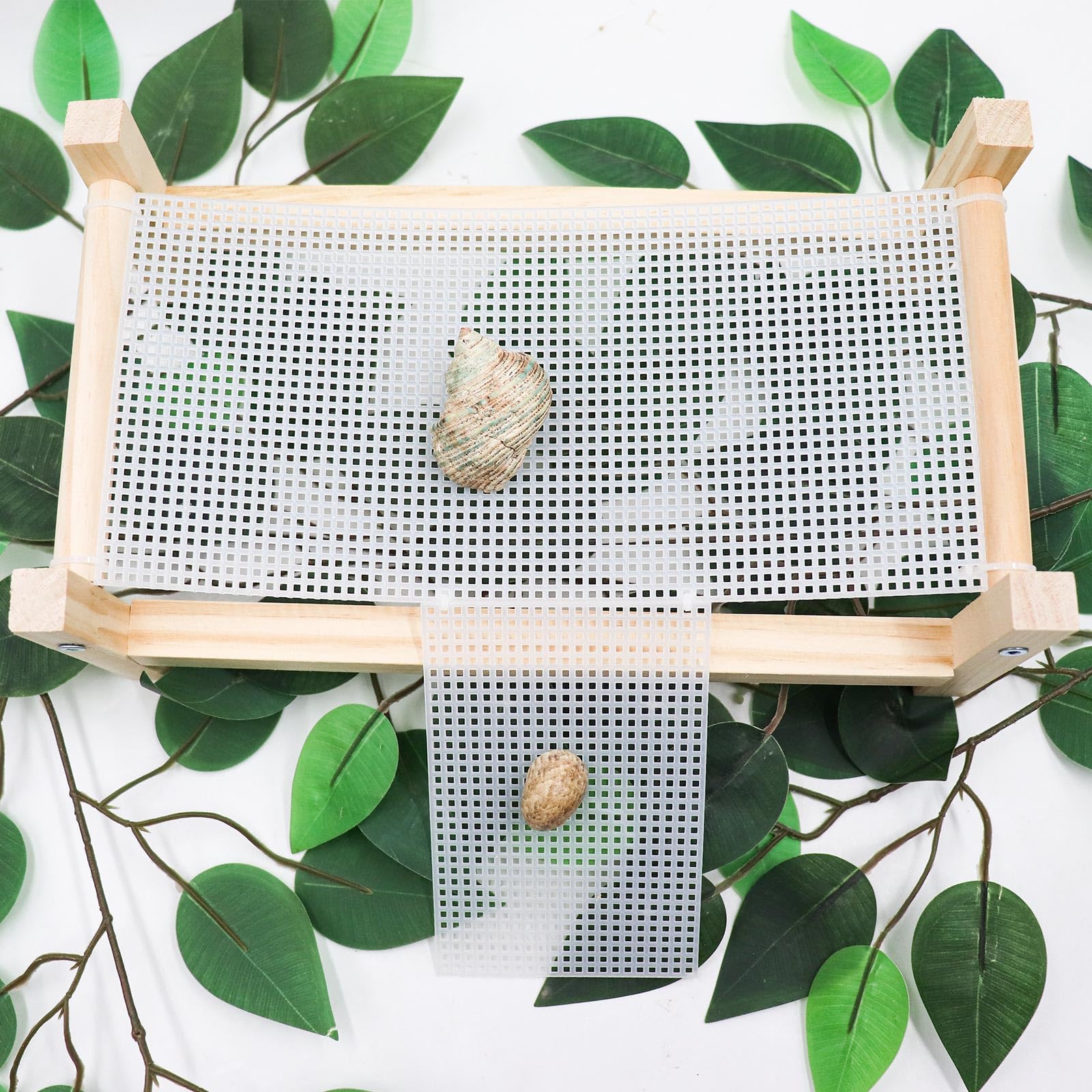 Dnoifne Reptile Hammock Swing Hanging Bed, Wooden Lizard Bed, Reptile Summer Bed For Bearded Dragon Leopard Gecko Lizard