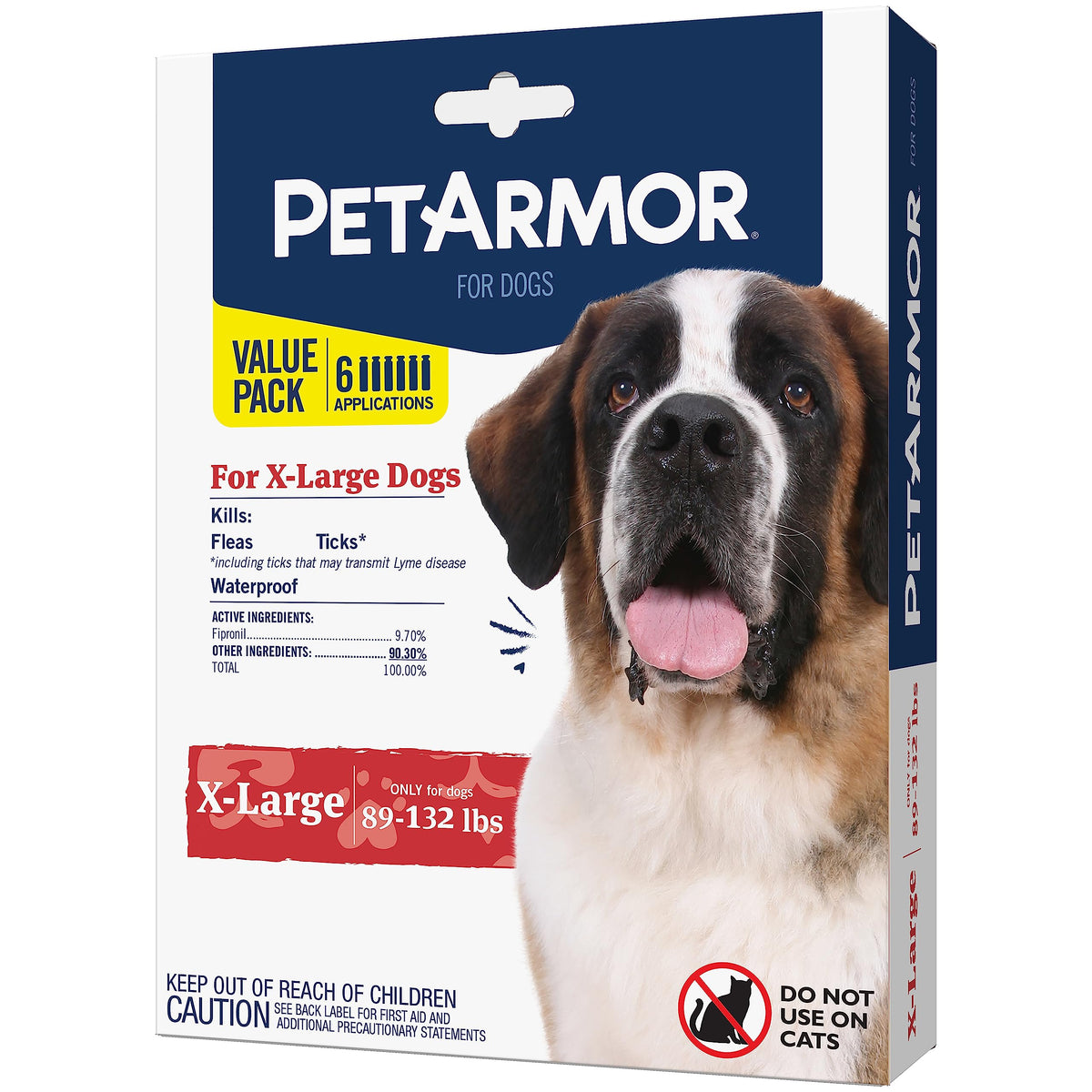 Petarmor For Dogs, Flea And Tick Treatment For Extra Large Dogs (89-132 Pounds), Includes 6 Month Supply Of Topical Flea Treatme