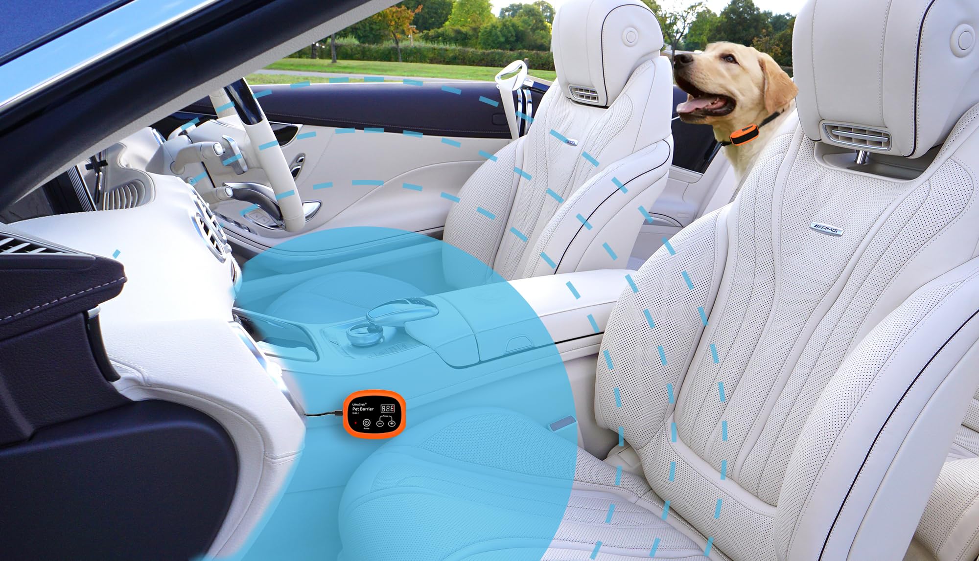 UltraCrab Indoor Pet Barrier for 2 Dogs, Wireless Indoor Electric Fence, Pet Gate, Keeps Areas Off Limits, 2 Dog Fence Syetem Wa