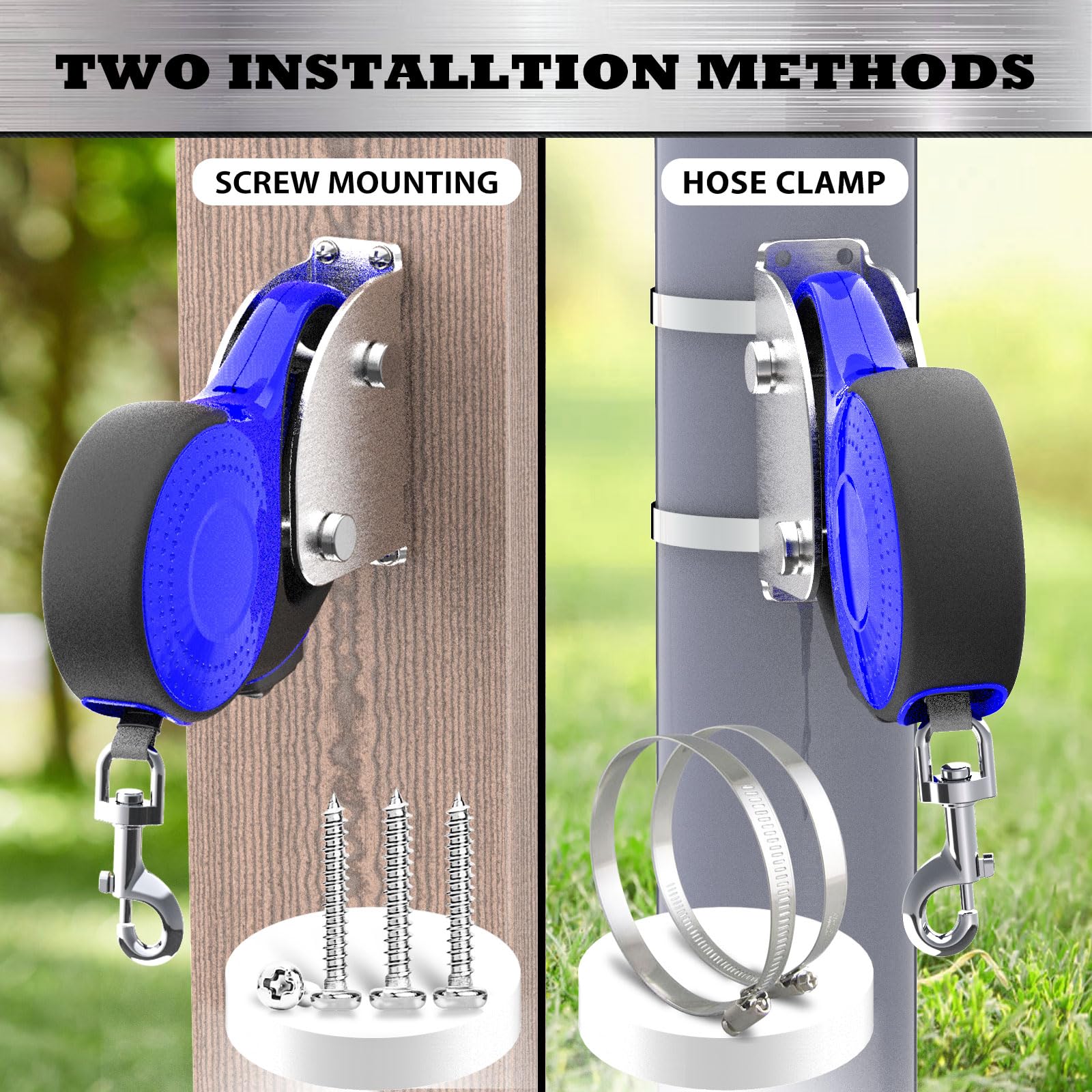 X-Tecokit Secure Holder For Retractable Dog Leash,Stainless Steel Wall Hook,Heavy Duty Metal Bracket For Small Medium Large Retr