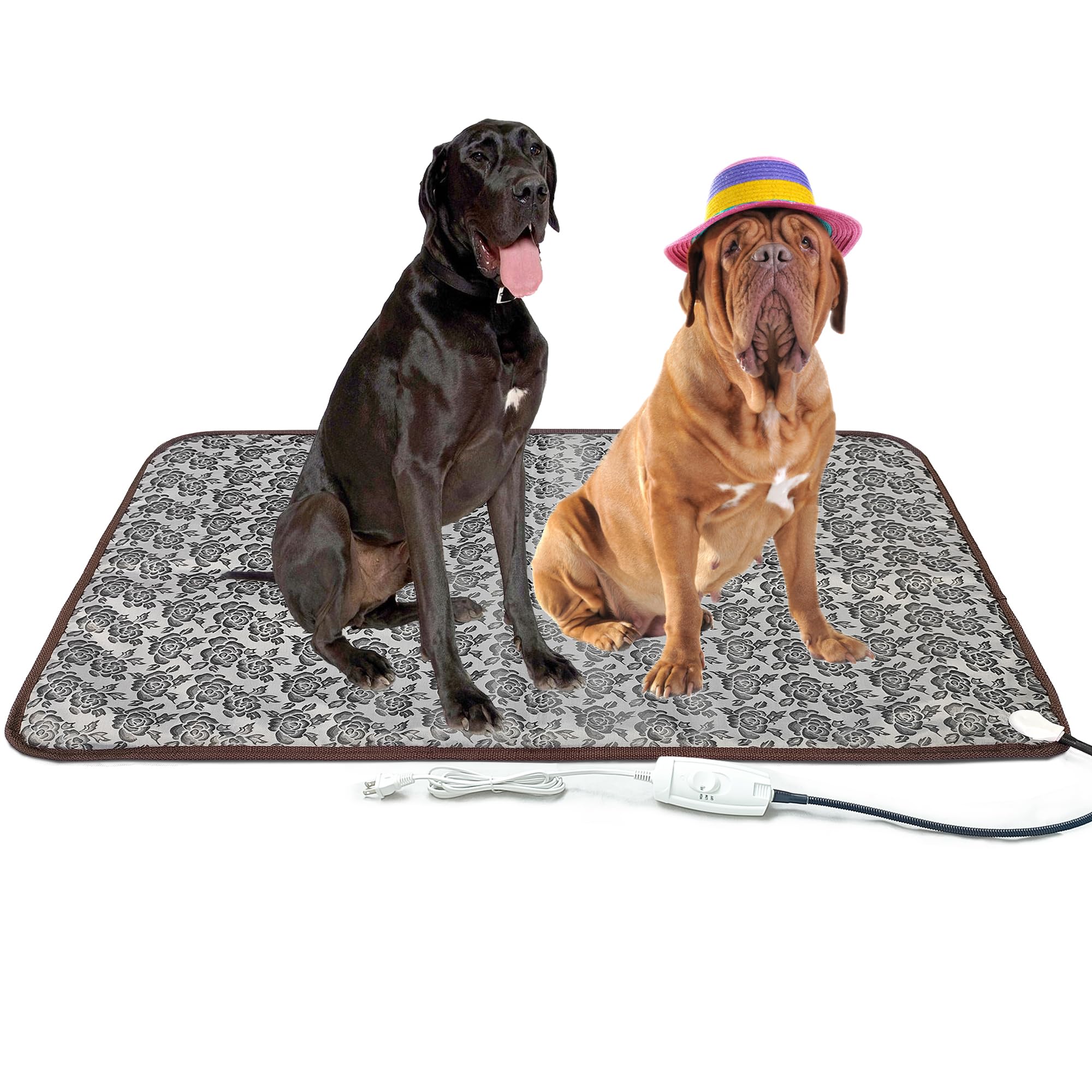 Deoman Extra Large Pet Heating Pad For Dogs, Cats & Puppies - Electric Heated Bed Mat & Blanket For Whelping Box & Outdoor Dog H
