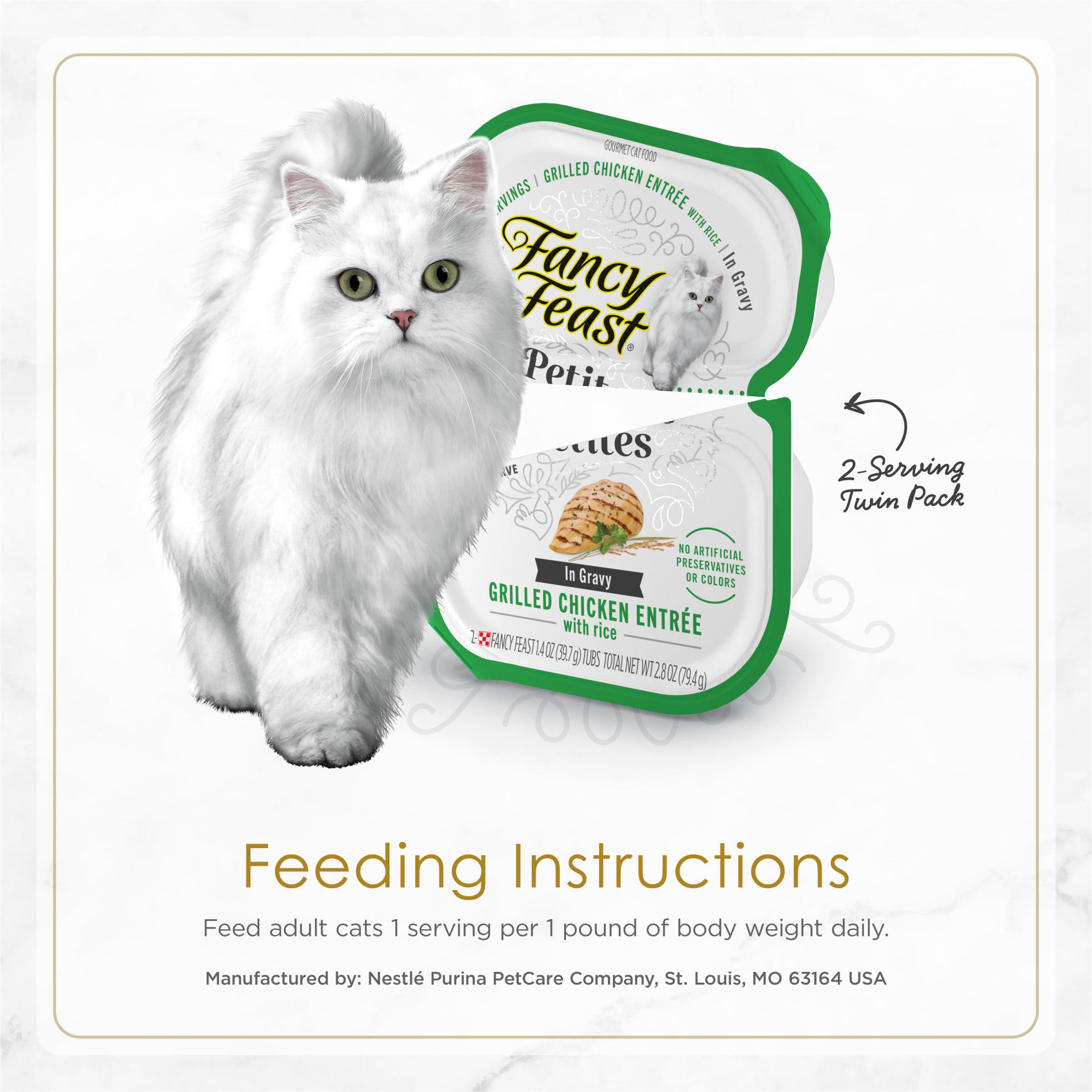Purina Fancy Feast Gourmet Wet Cat Food Variety Pack, Petites Gravy Collection, break-apart tubs, 24 servings - (Pack of 12) 2.8