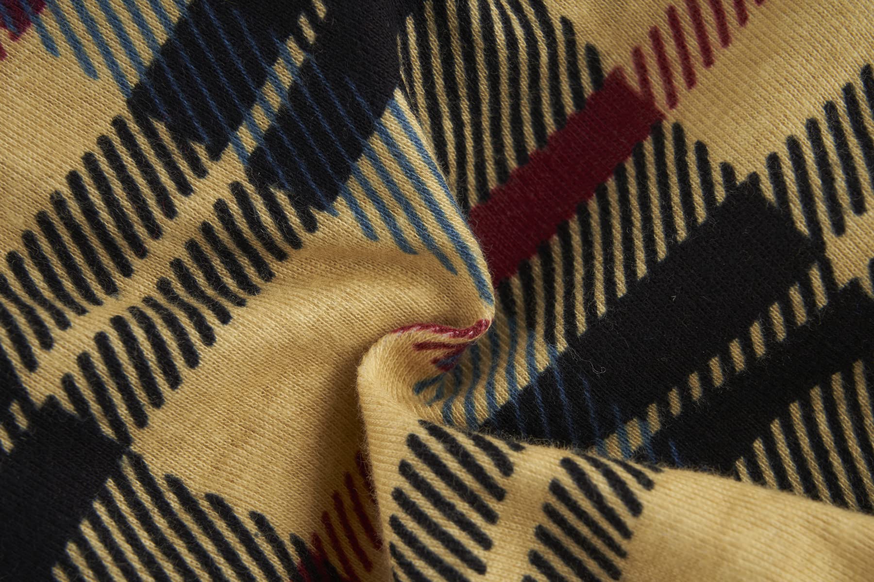 Beige Buffalo Plaid Christmas Clothes For Dogs Pajamas Onesie Pjs, Back Length 20' Large