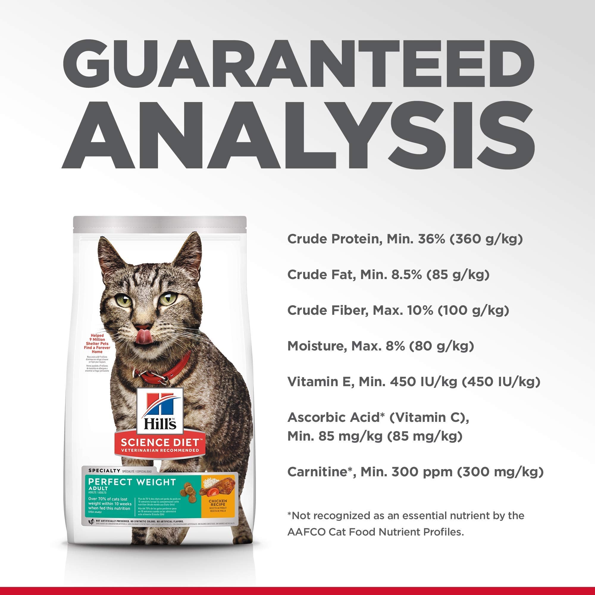 Hills Science Diet Dry Cat Food, Adult, Perfect Weight for Healthy Weight & Weight Management, Chicken Recipe, 3 lb. Bag