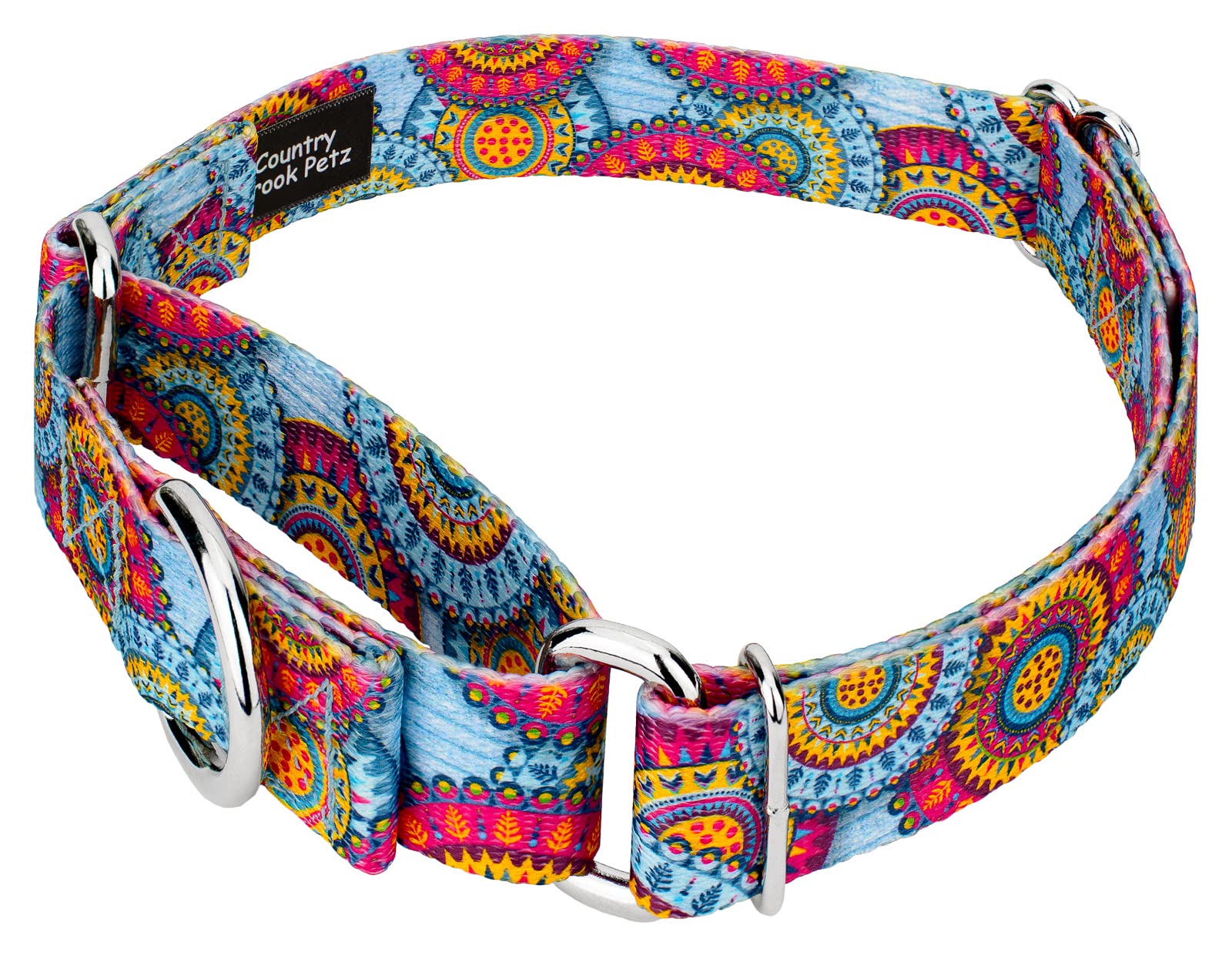 Country Brook Petz - Sky Mandala Martingale Dog Collar - Groovy Collection Featuring Far Out Designs (1/2 Inch, Extra Small)