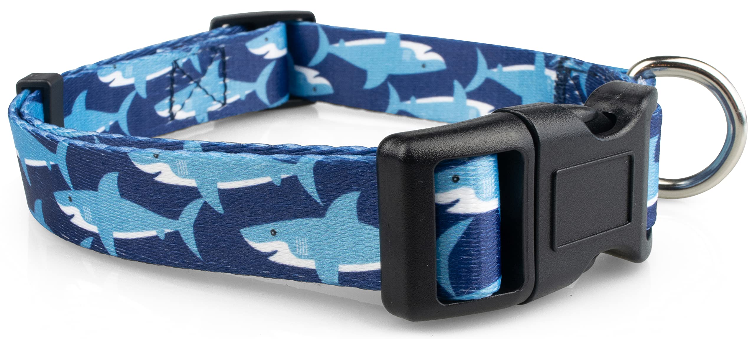 Limeloot Sharks Dog Collar, Summer Themed Dog Collar for Male and Female Dogs, Small