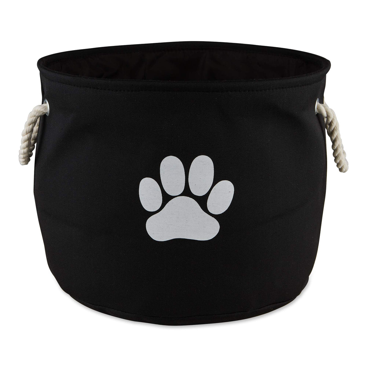 Bone Dry Pet Storage Collection Collapsible Bin, Small Round, Black